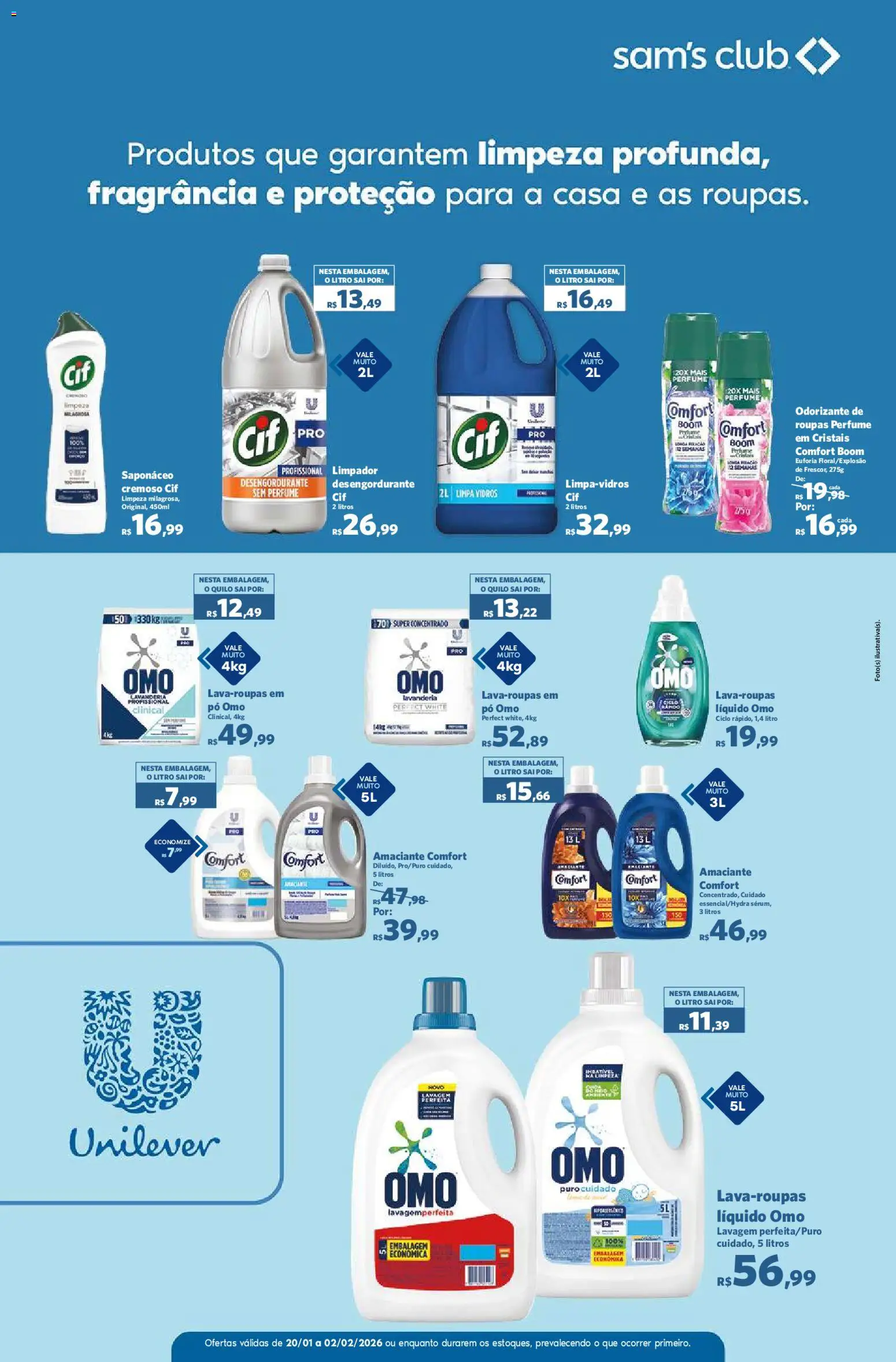 Sam's Club Folheto - válido de 20.01.2026 | Página: 4 | Produtos: Pó, Saponáceo, Limpa vidros, Omo líquido