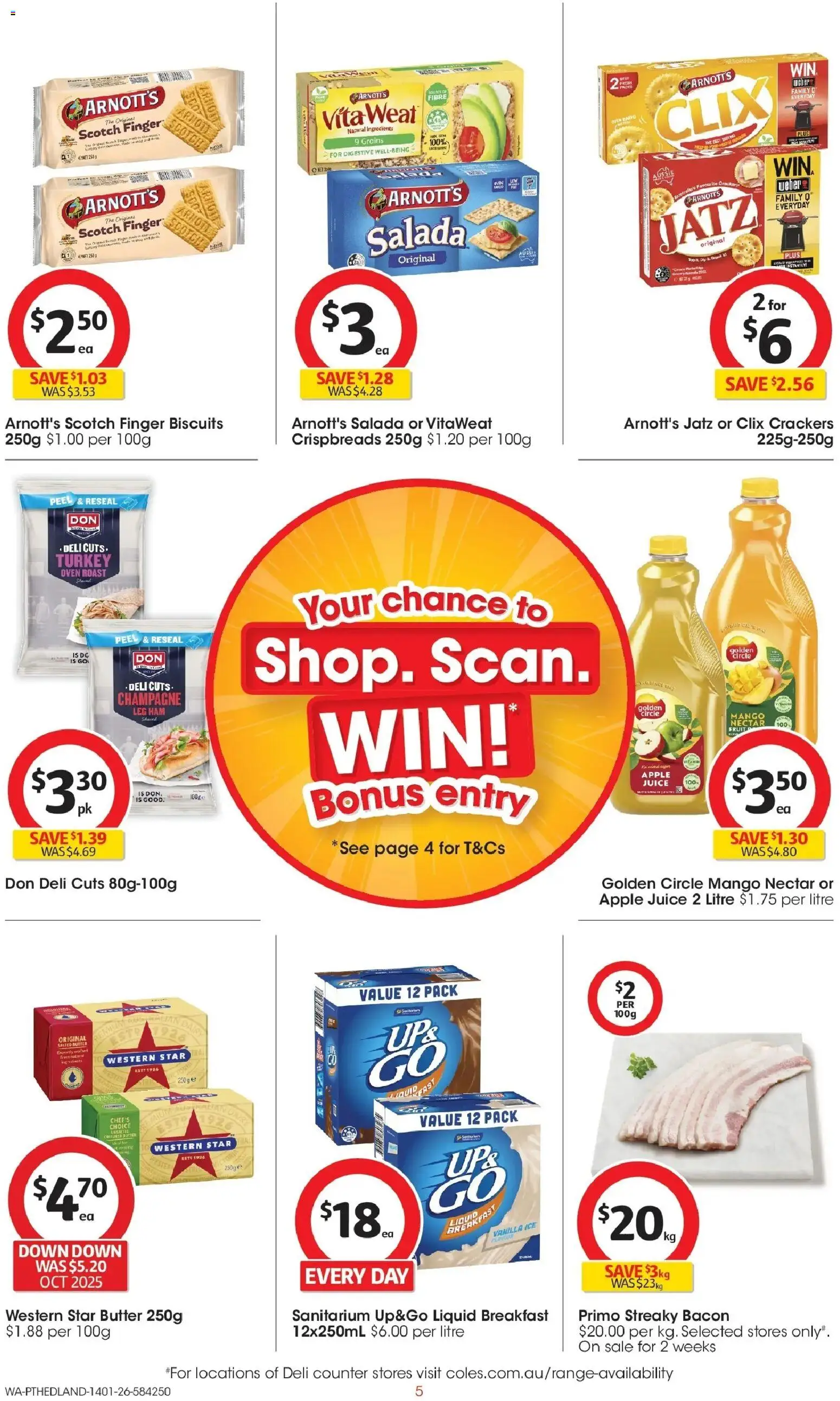 Coles catalogue - valid from 14.01.2026 | Page: 5 | Products: Dairy, Biscuits, Scotch, Mango