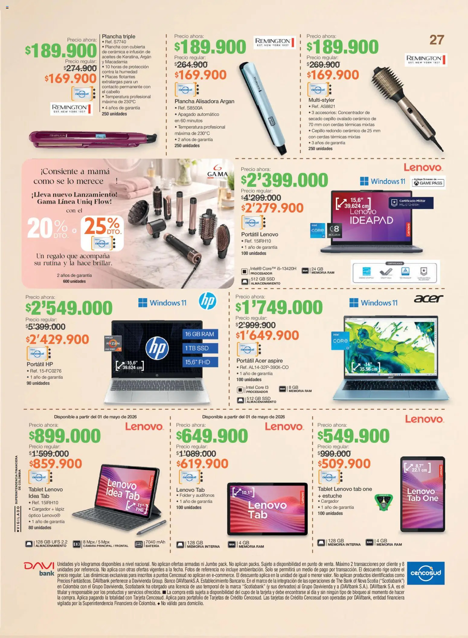 Jumbo revista - valida desde el 23.04.2026 | Página: 27 | Productos: Plancha alisadora, Estuche, Audífonos, Cerámica