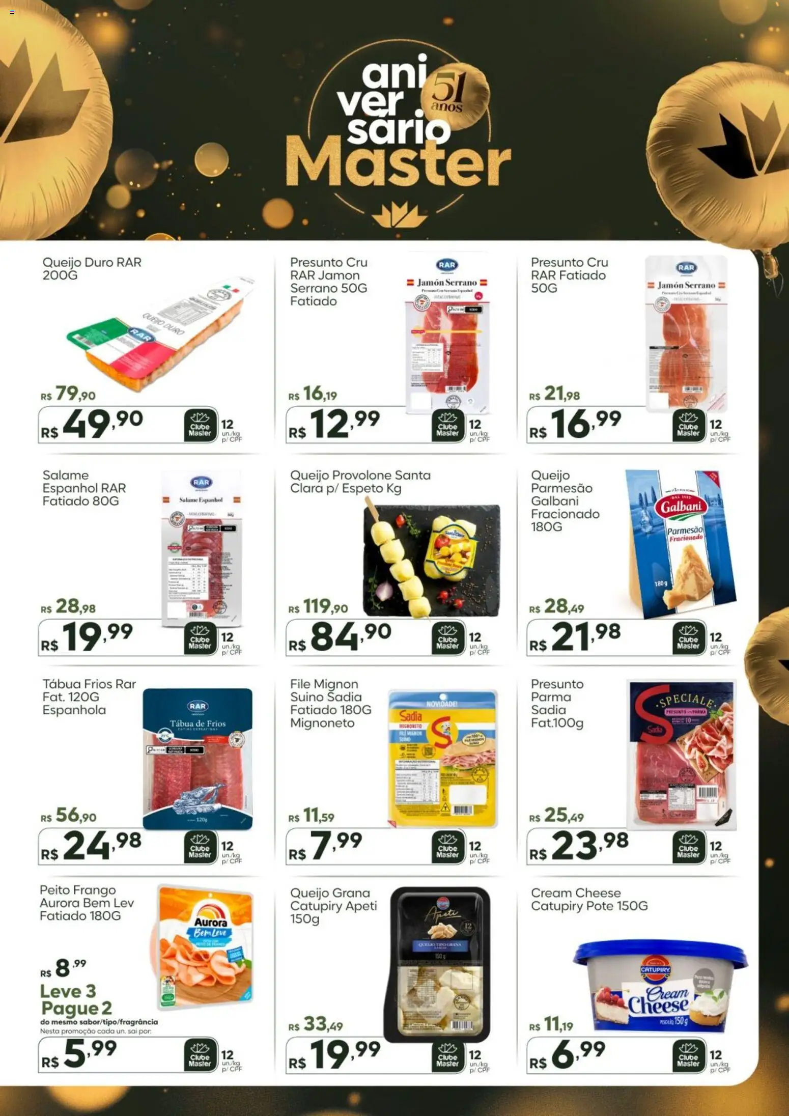 Master Folheto - válido de 03.11.2025 | Página: 5 | Produtos: Filé mignon, Salame, Presunto cru, Parmesão