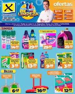 X Supermercados ofertas Segunda e Terça da Limpeza - Pré-Visualização do folheto da loja X Supermercados, válido de 13.04.2026