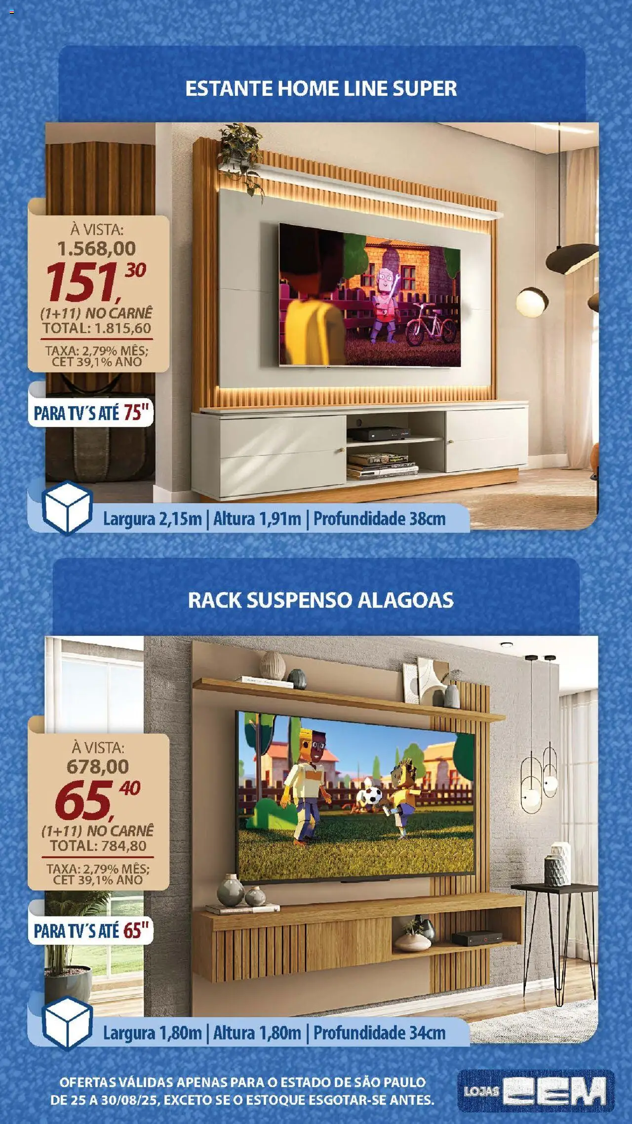Lojas Cem Folheto - válido de 25.08.2025 | Página: 44 | Produtos: Carne, Rack