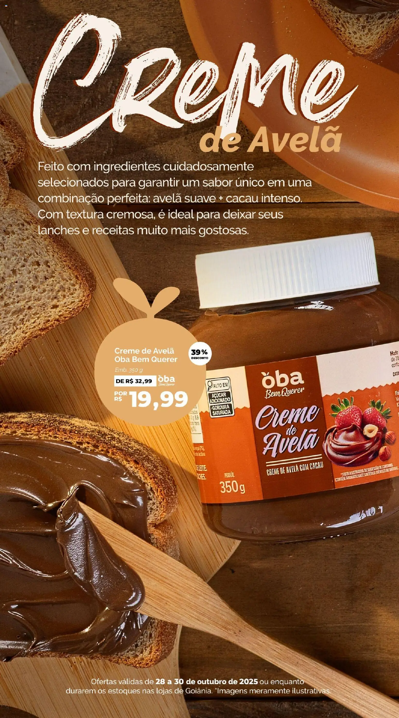 Oba Hortifruti Folheto - válido de 28.10.2025 | Página: 2 | Produtos: Creme, Açúcar, Creme de avelã, Avelã