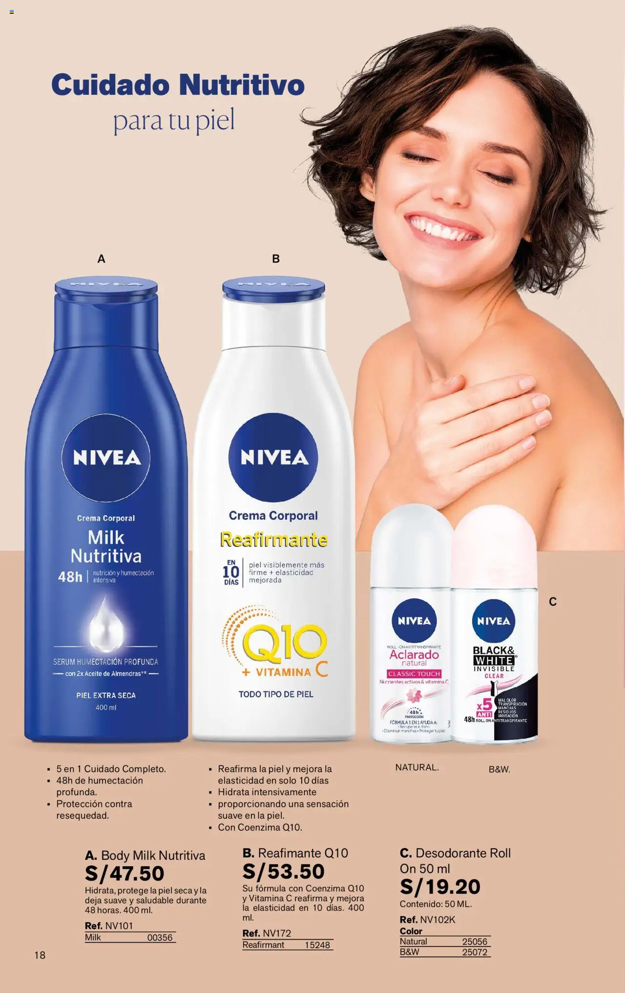 Catálogo Leonisa válido desde 24.06.2025 | Página: 18 | Productos: Antitranspirante, Aceite, Crema, Almendras