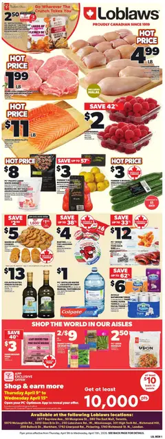 Preview of Loblaws weekly flyer / circulaire from shop Loblaws valid from 09.04.2026 | Page: 3 | Products: Chips, Chicken breasts, Chicken, Pork