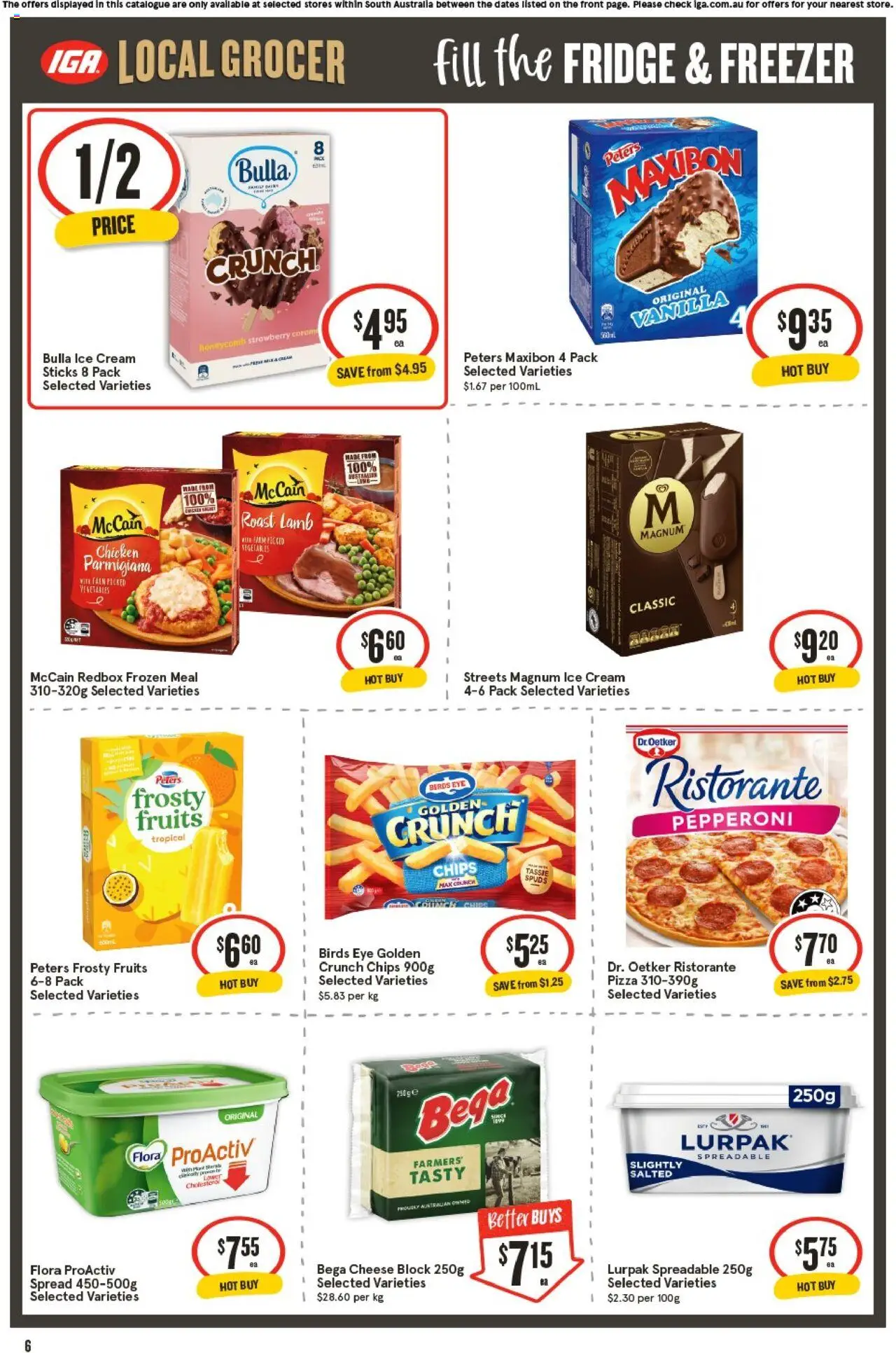 IGA catalogue - valid from 01.10.2025 | Page: 6 | Products: Cheese, Chicken, Ice cream, Vegetables