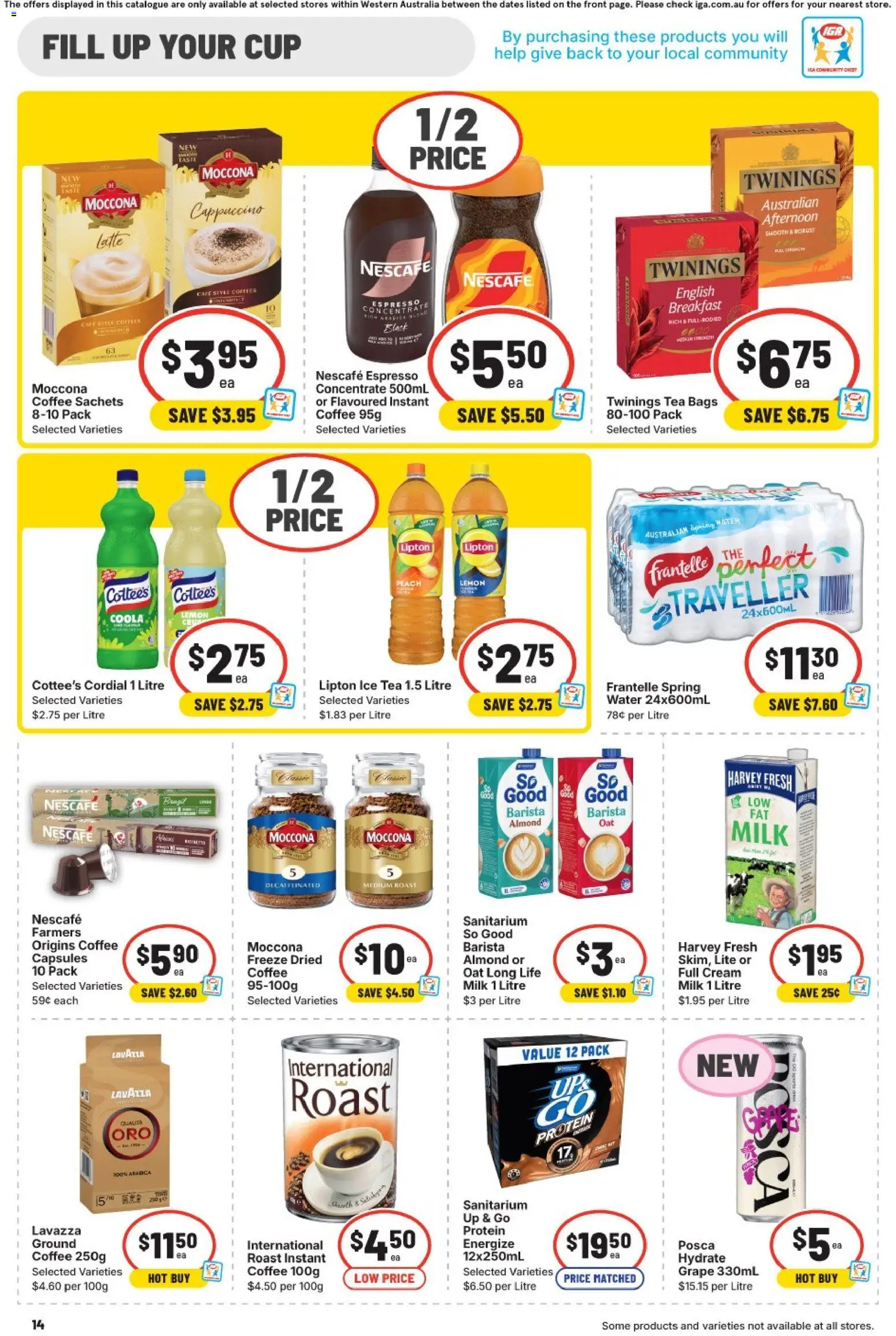IGA catalogue - valid from 21.01.2026 | Page: 14 | Products: Milk, Tea, Cream, Up & go