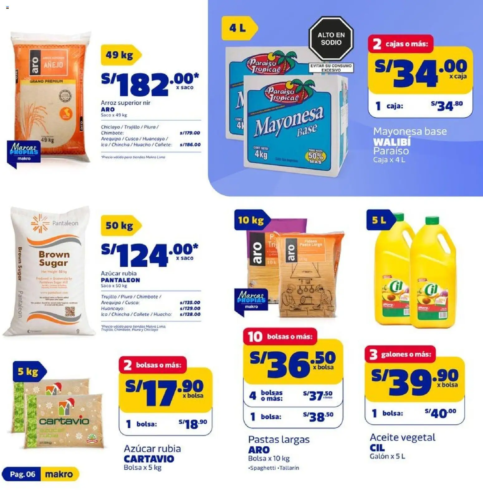 Catálogo Makro válido desde 02.01.2026 | Página: 6 | Productos: Aceite, Arroz, Pasta, Saco