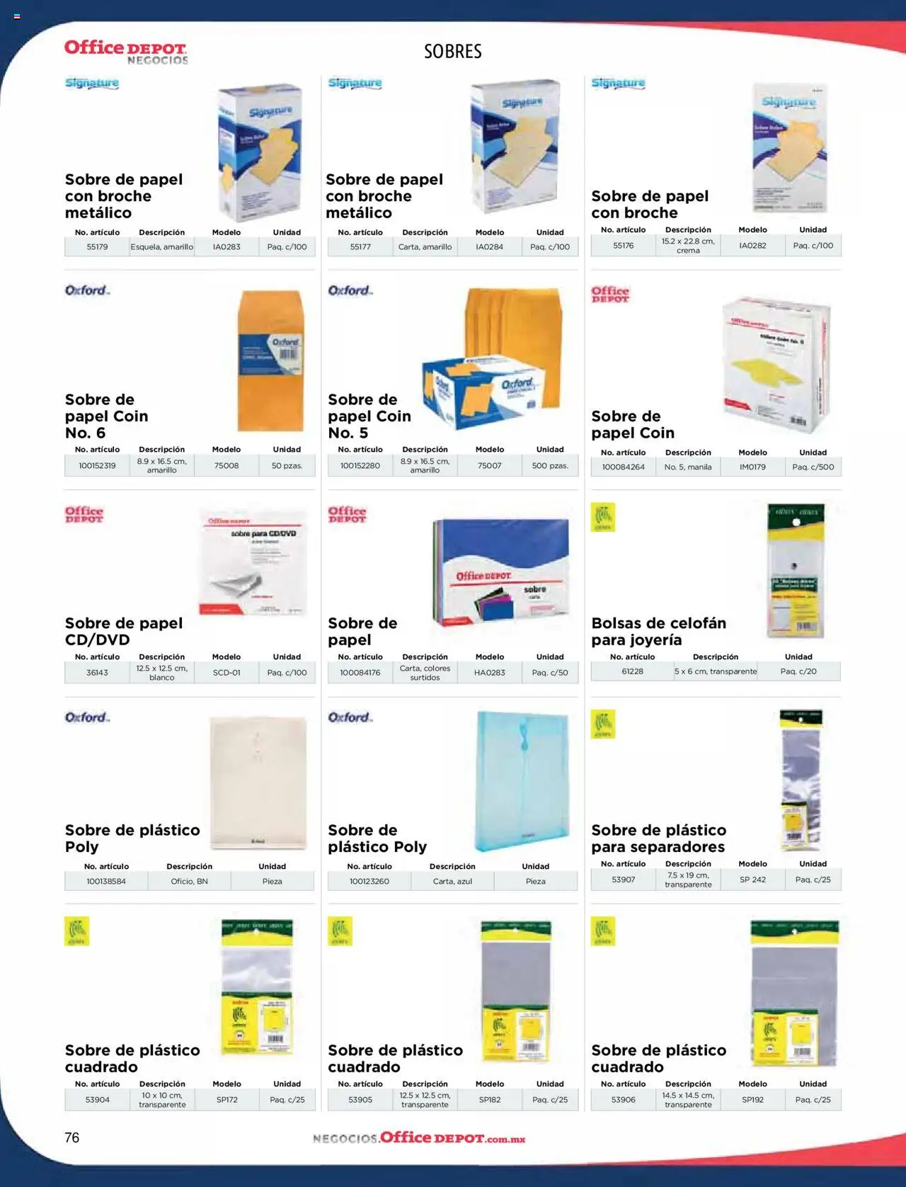 Nuevas ofertas de Office Depot válidas en toda la República Mexicana desde el 09.01.2025. ¡Encuentra las mejores ofertas en Office Depot catálogo 2025! | Página: 78 | Productos: Crema, Sobre