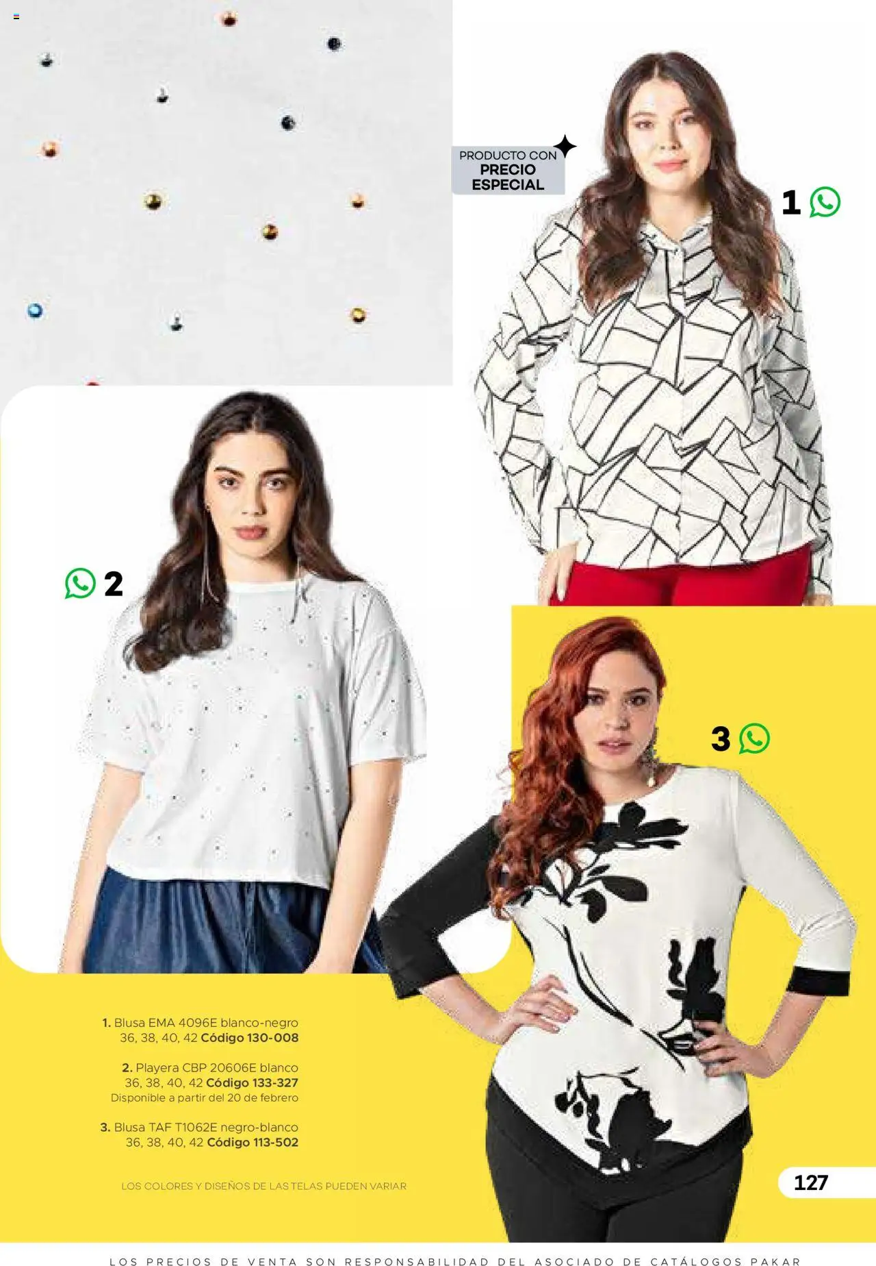 Nuevas ofertas de SC Pakar válidas en toda la República Mexicana desde el 31.01.2025. ¡Encuentra las mejores ofertas en SC Pakar catálogo Ropa! | Página: 127 | Productos: Blusa, Playera