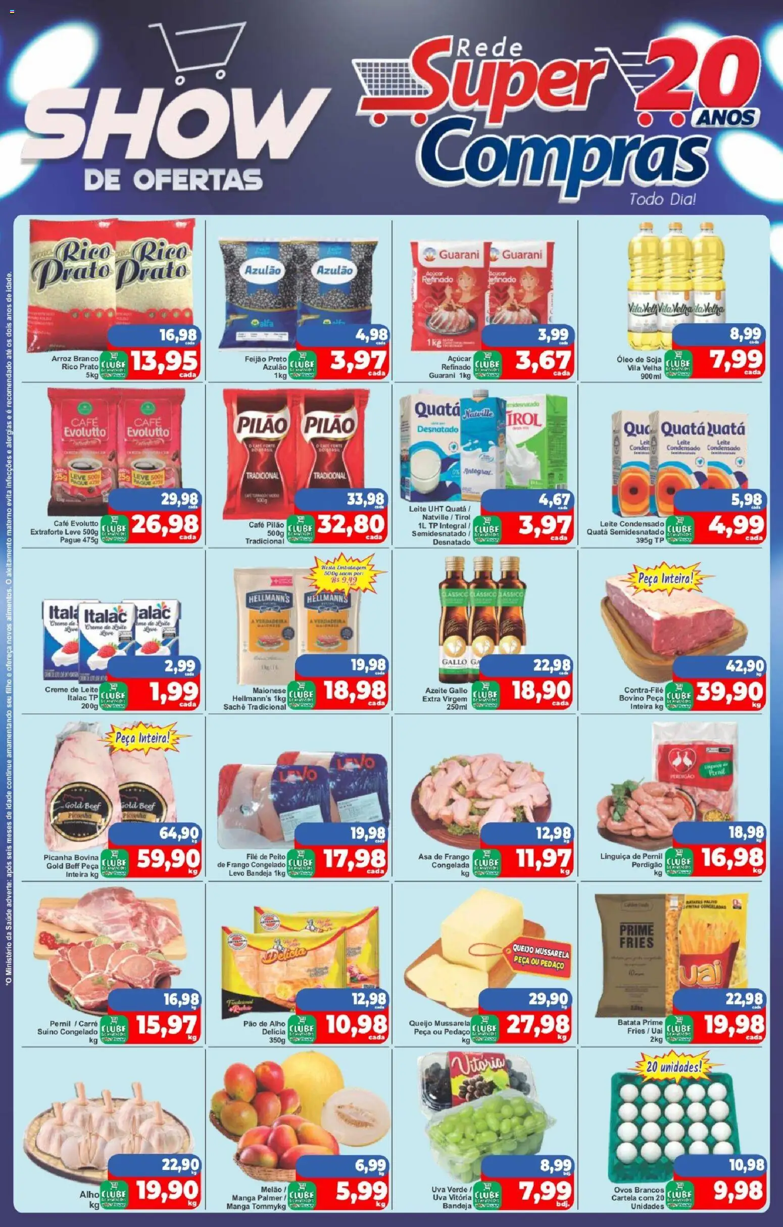Rede Super Compras Folheto - válido de 21.11.2025 | Página: 1 | Produtos: Picanha, Asa de frango, Batata, Creme de leite
