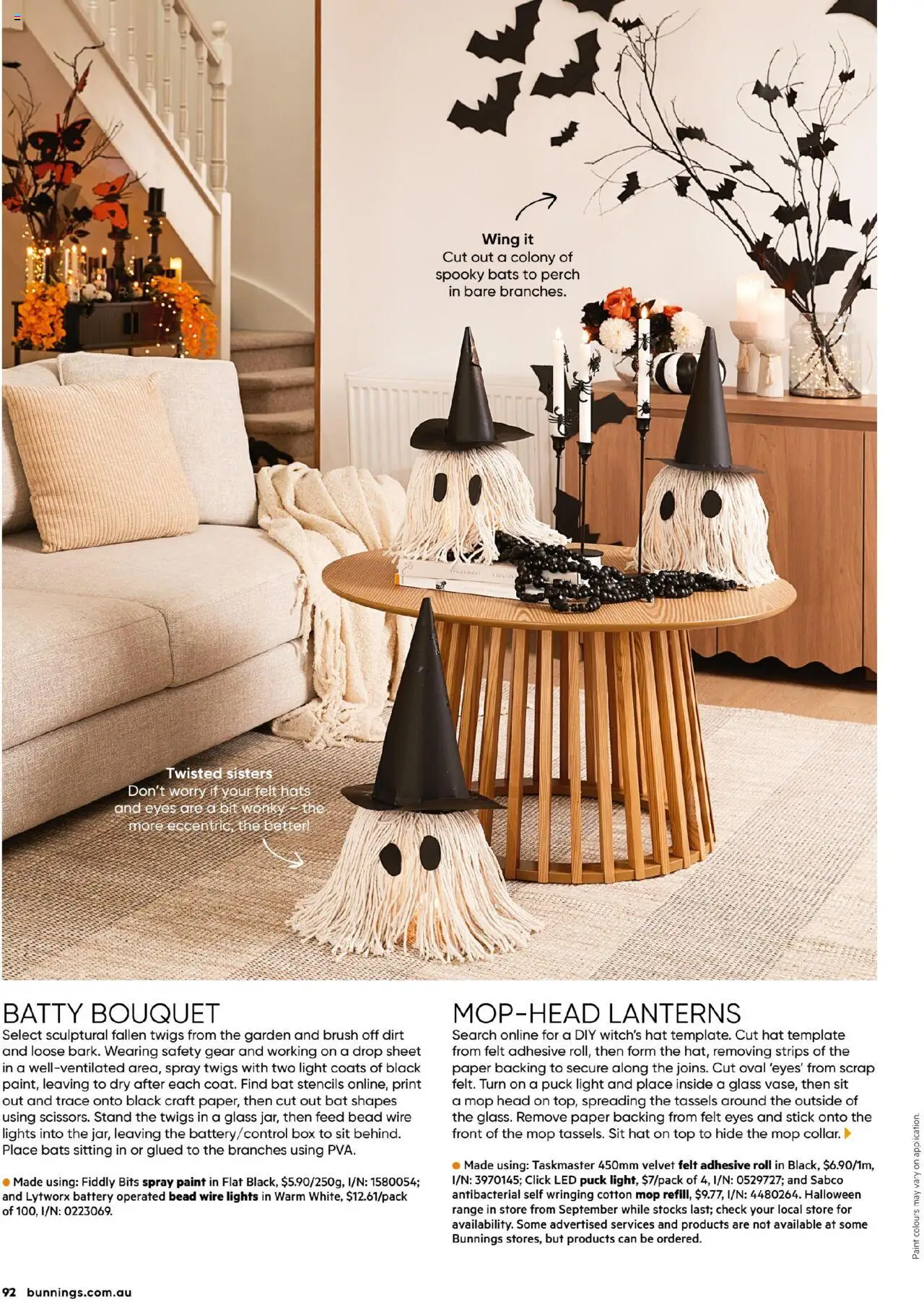 Bunnings Warehouse catalogue - valid from 01.10.2025 | Page: 92 | Products: Light, Mop, Brush, Hat