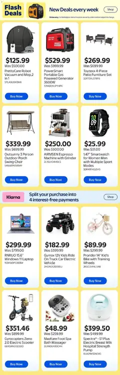 Preview of Walmart weekly flyer from shop Walmart valid from 02.04.2026 | Page: 21 | Products: Robot, Chair, Bath, Milk