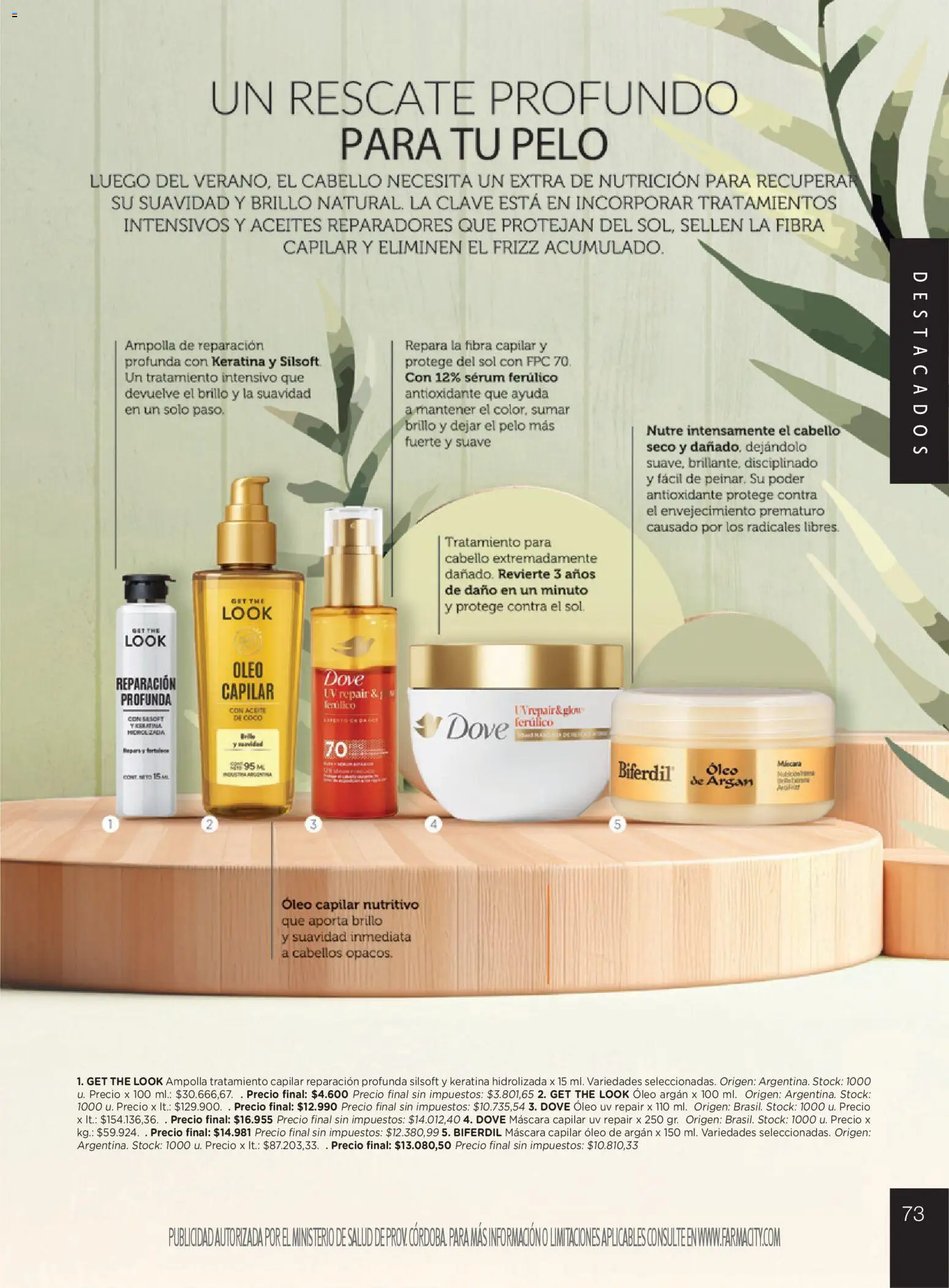 Farmacity catálogo │ válido desde el 03.03.2026 | Página: 73 | Productos: Aceite, Serum, Máscara, Ampolla