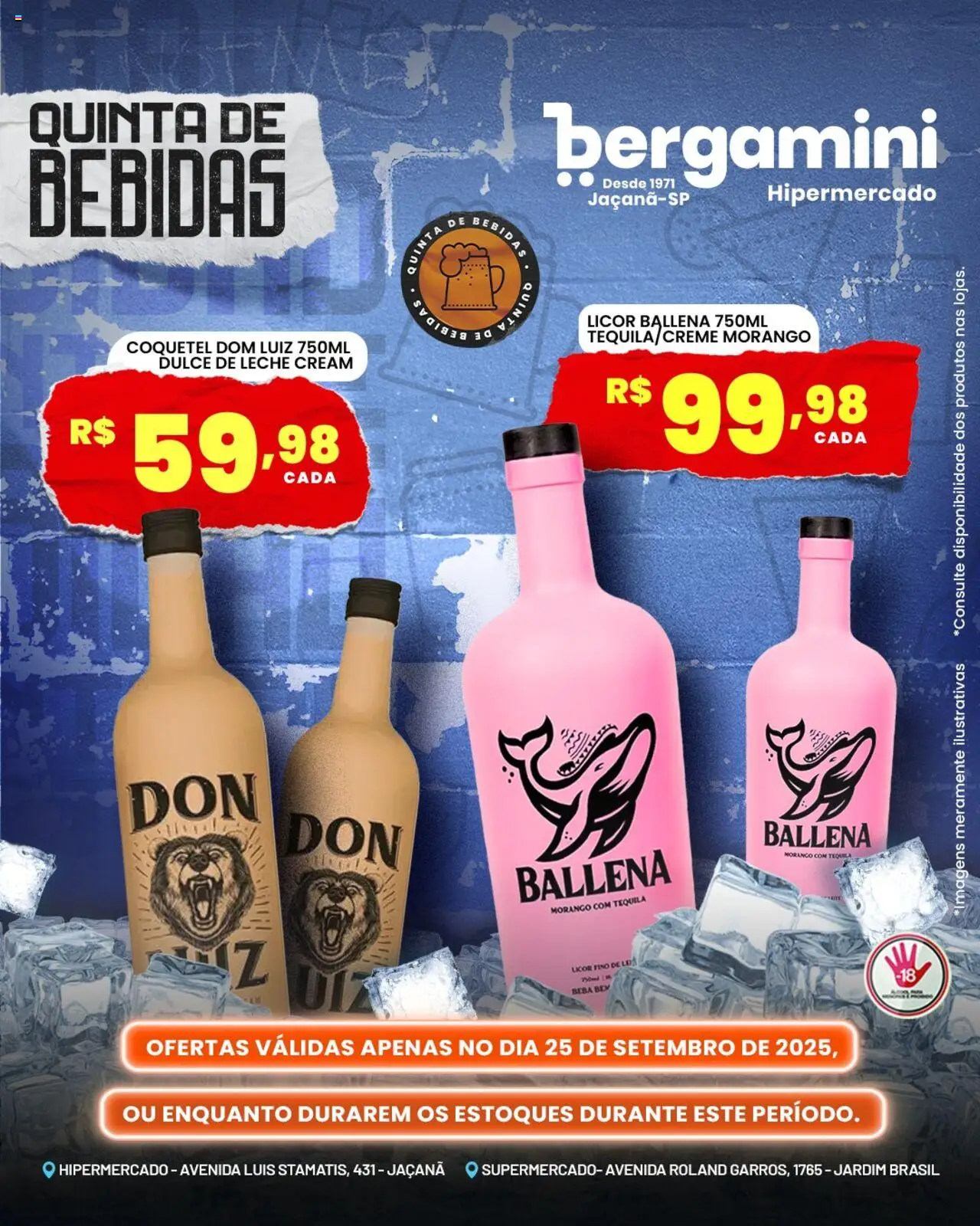 Supermercado Bergamini Folheto - válido de 25.09.2025 | Página: 3 | Produtos: Licor, Tequila