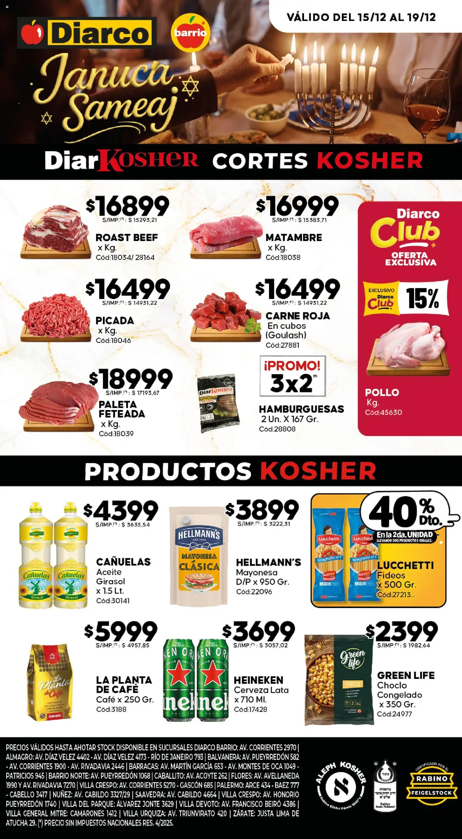 Diarco - Ofertas Kosher │ válido desde el 15.12.2025 | Página: 1 | Productos: Pollo, Aceite, General, Planta