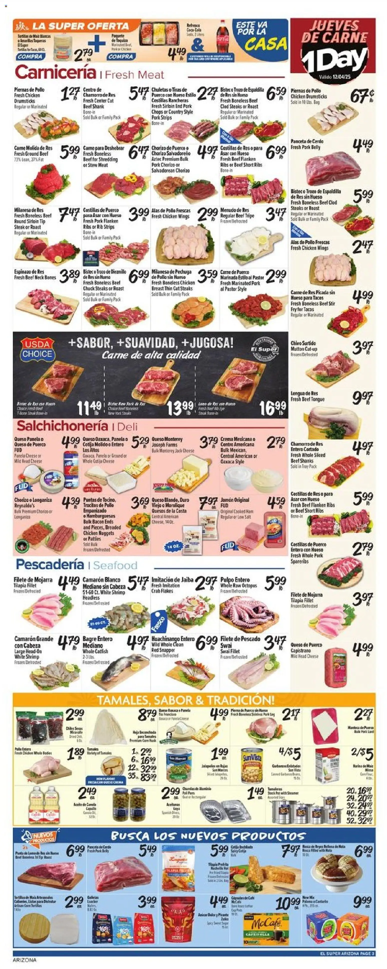 El Super Weekly Ad - AK - valid from 03.12.2025 | Page: 3 | Products: Cheese, Pork, Beef, Salt