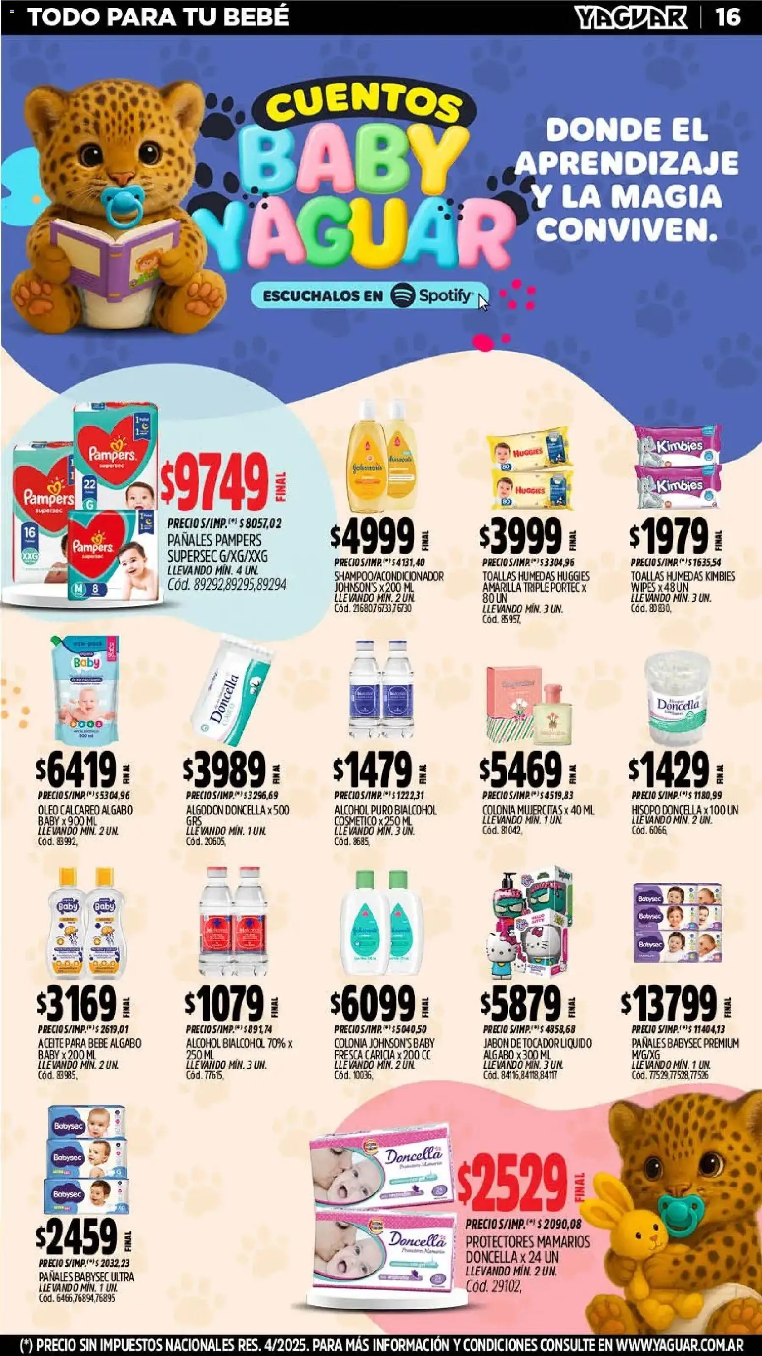 Yaguar - Oferta Semanal Chaco │ válido desde el 23.02.2026 | Página: 15 | Productos: Algodón, Toallas, Jabón, Pañales