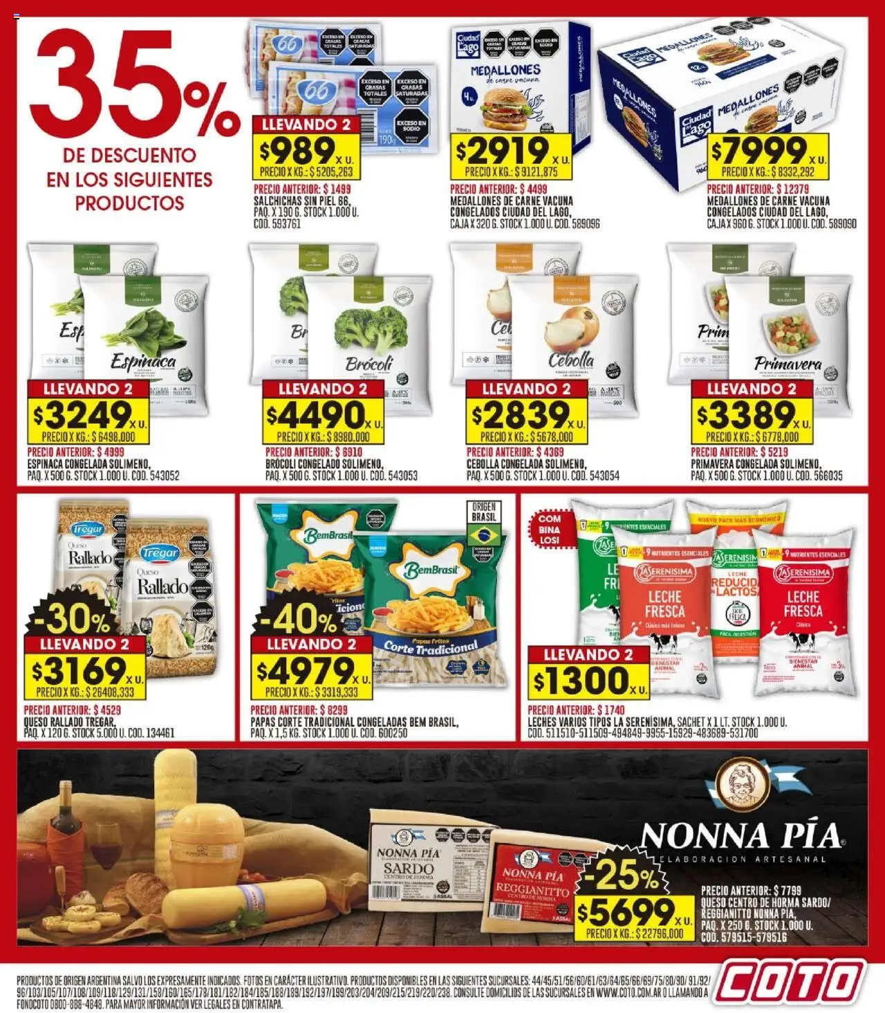 Coto ofertas │ válido desde el 15.09.2025 | Página: 9 | Productos: Caja, Brocoli, Queso, Papas fritas