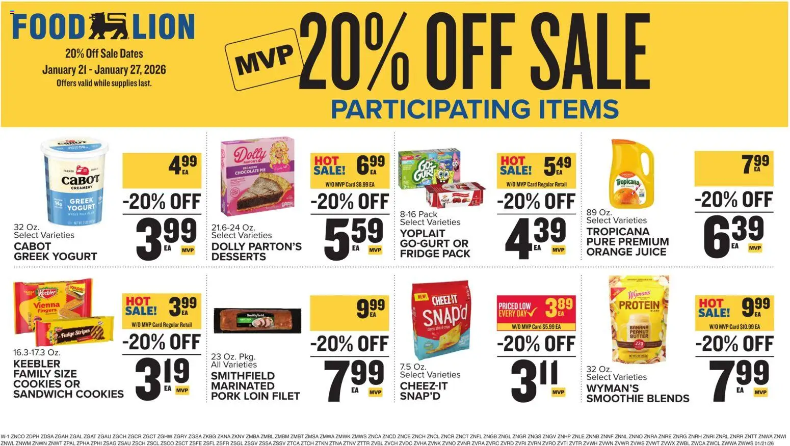 Food Lion Weekly Ad - valid from 21.01.2026 | Page: 14 | Products: Butter, Juice, Pork, Cookies