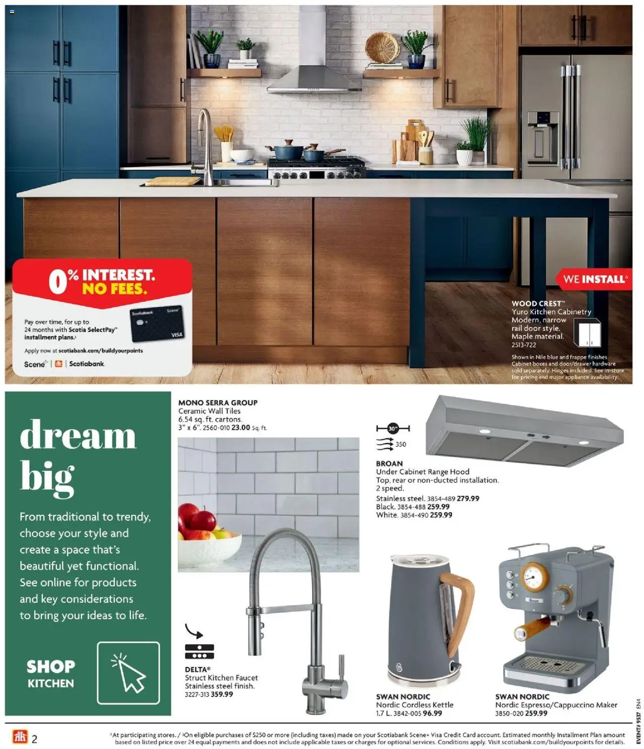 Home Hardware flyer valid from 11.09.2025 | Page: 2 | Products: Range hood, Kettle, Cabinet