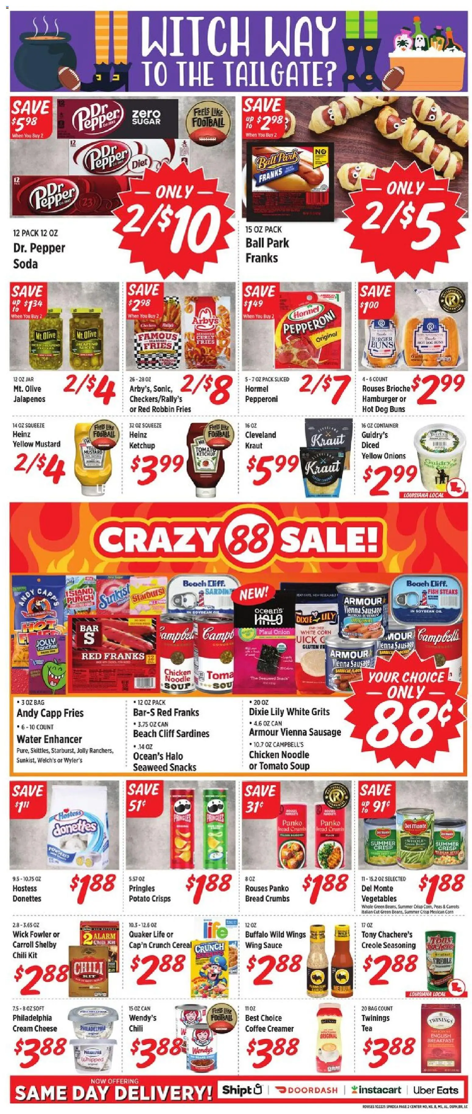 Rouses Weekly Ad - valid from 22.10.2025 | Page: 3 | Products: Cheese, Oil, Vegetables, Bag