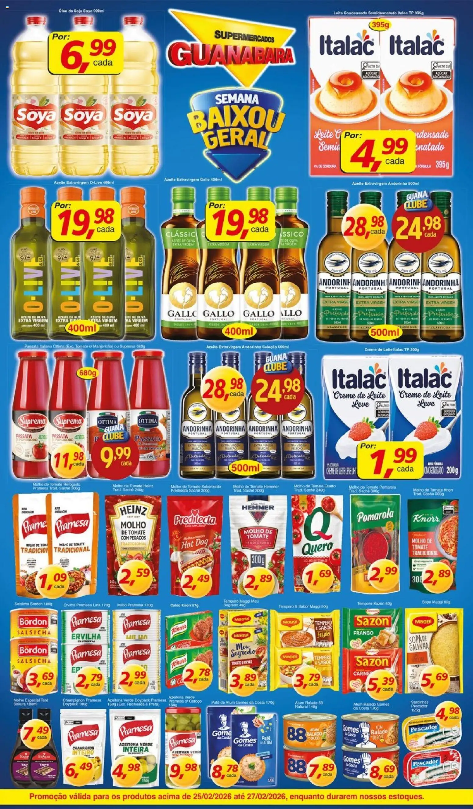 Supermercados Guanabara Folheto - válido de 25.02.2026 | Página: 3 | Produtos: Manjericão, Carne, Atum, Leite condensado