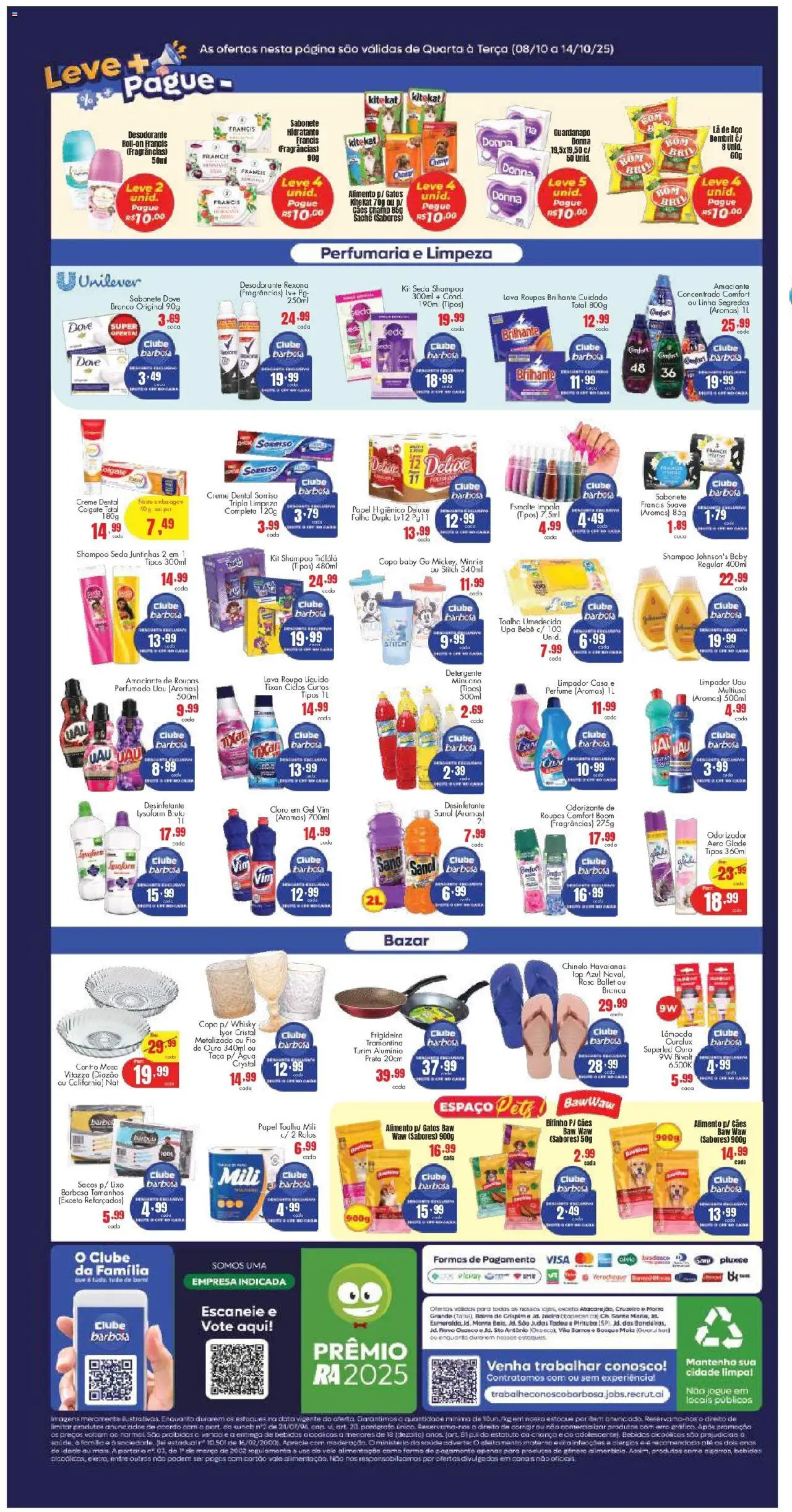 Barbosa Supermercados Folheto - válido de 08.10.2025 | Página: 4 | Produtos: Shampoo, Whisky, Roupas, Guardanapo