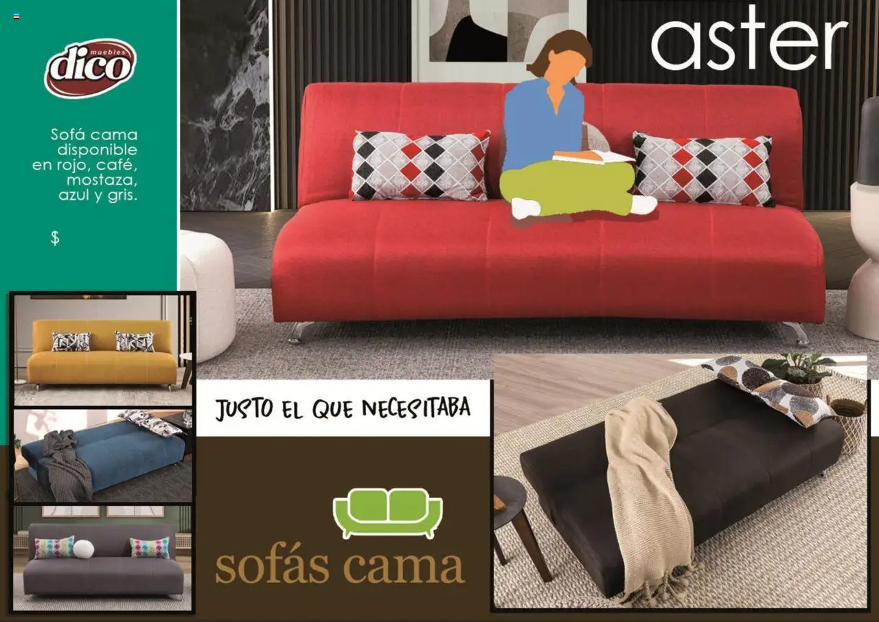 Nuevas ofertas de Muebles Dico válidas en toda la República Mexicana desde el 25.09.2025. ¡Encuentra las mejores ofertas en Muebles Dico - Catálogo Sofás Cama! | Página: 3 | Productos: Mostaza, Sofá, Cama
