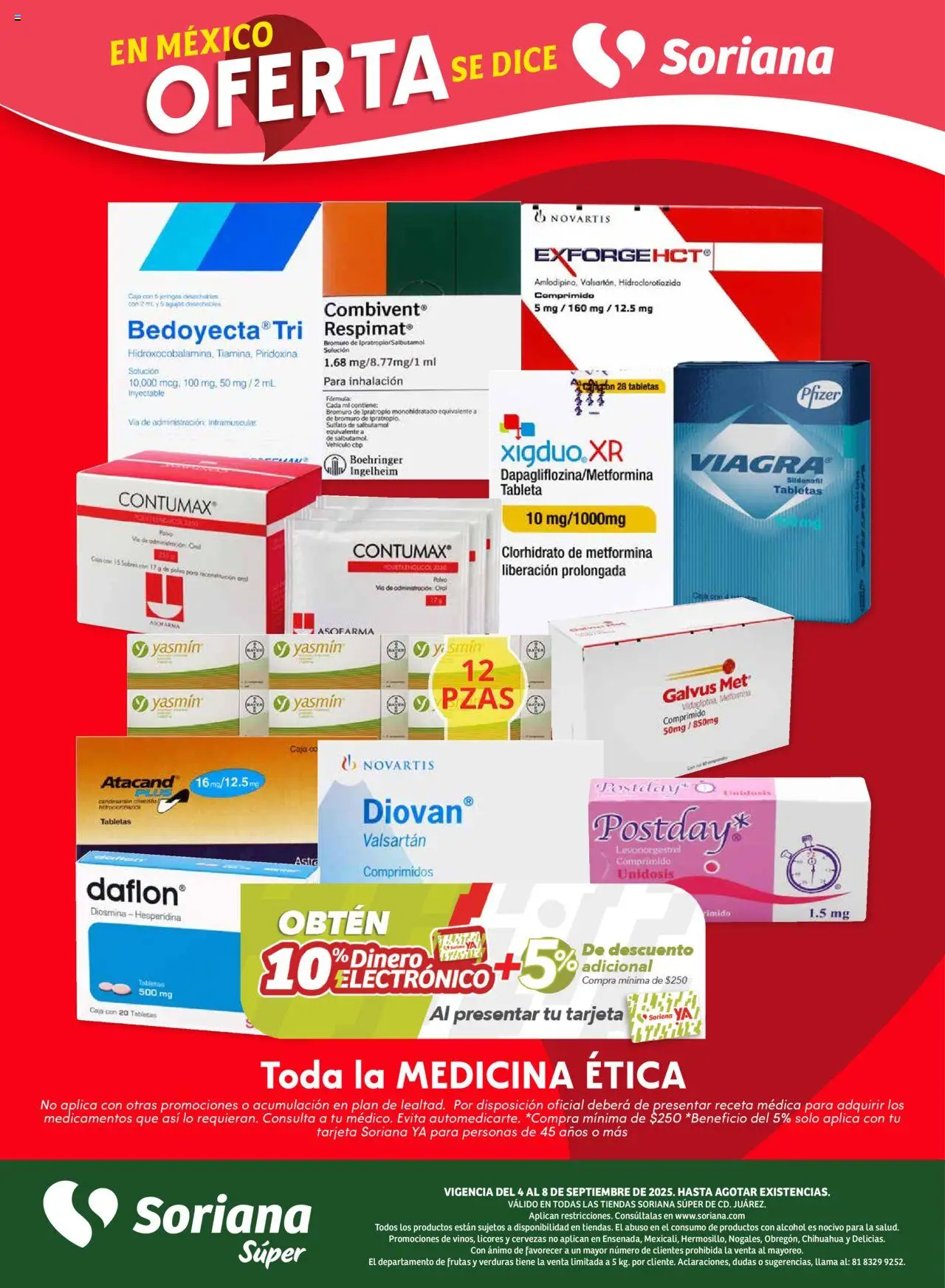 Nuevas ofertas de Soriana válidas en toda la República Mexicana desde el 04.09.2025. ¡Encuentra las mejores ofertas en Soriana - Fin de Semana Súper: Juárez! | Página: 7 | Productos: Caja, Polvo, Tableta