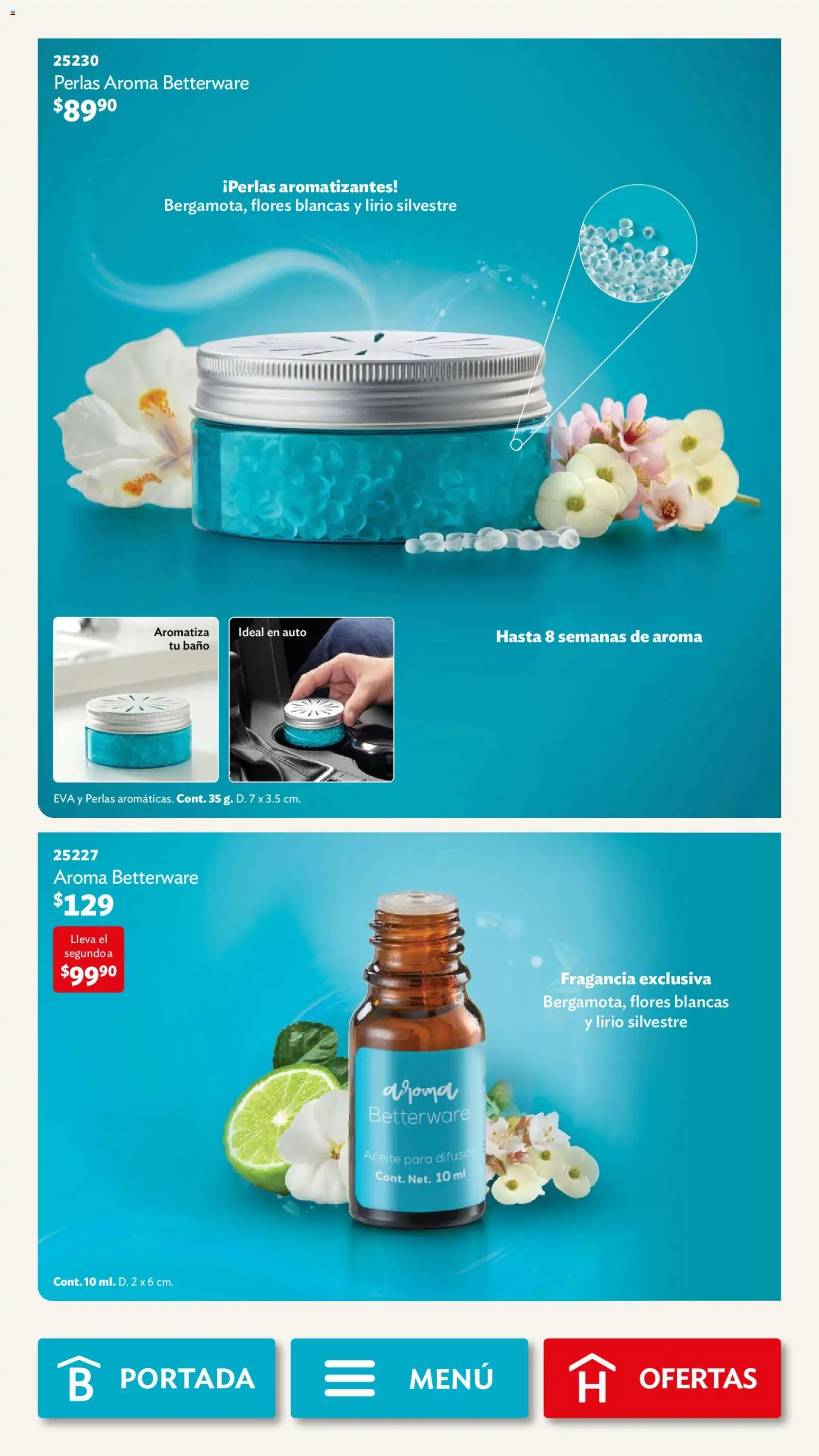 Nuevas ofertas de Betterware válidas en toda la República Mexicana desde el 01.12.2025. ¡Encuentra las mejores ofertas en Betterware campaña 12 2025! | Página: 94 | Productos: Aceite, Baño, Fragancia