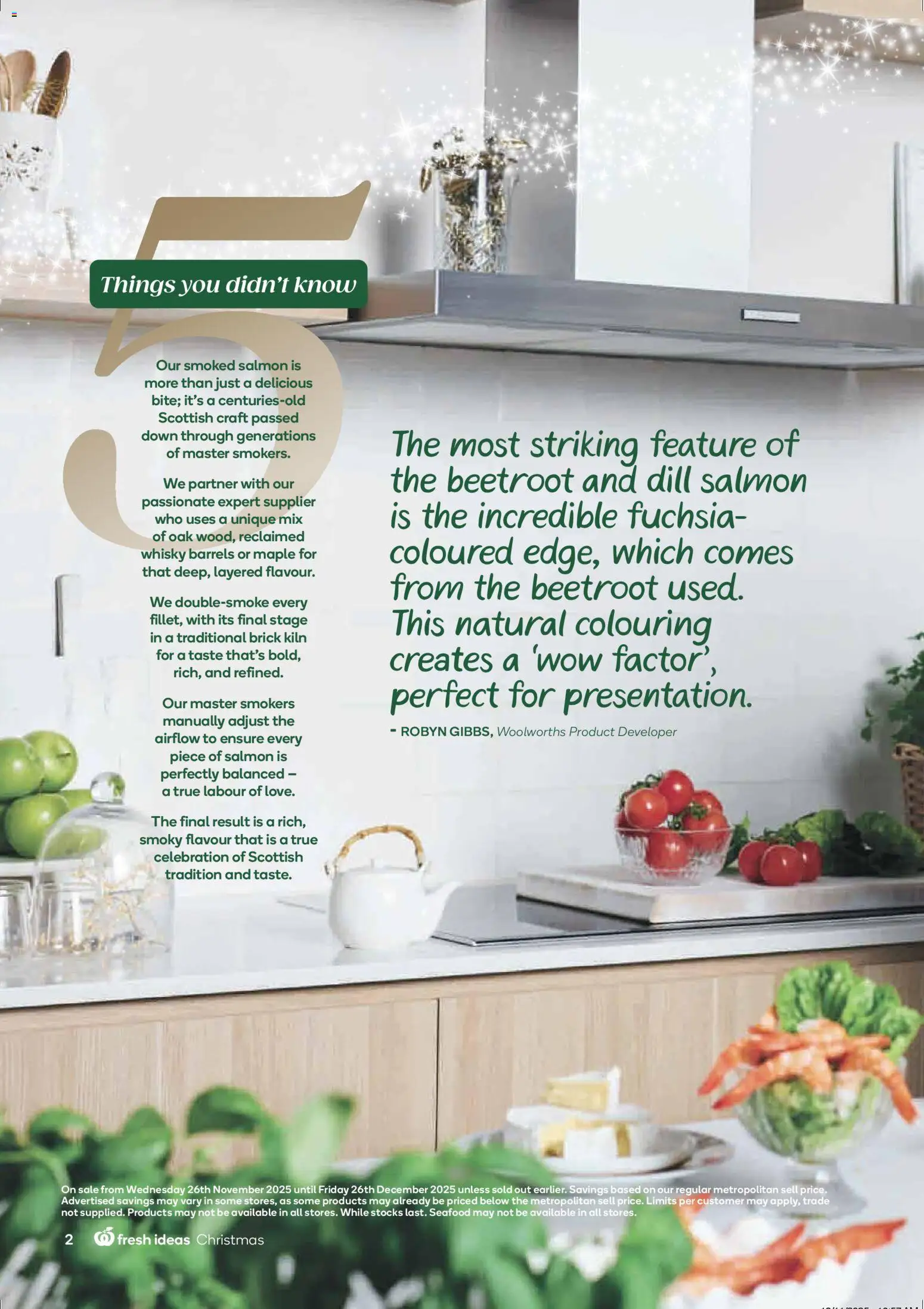 Woolworths catalogue - valid from 26.11.2025 | Page: 2 | Products: Salmon, Seafood, Beetroot, Dill