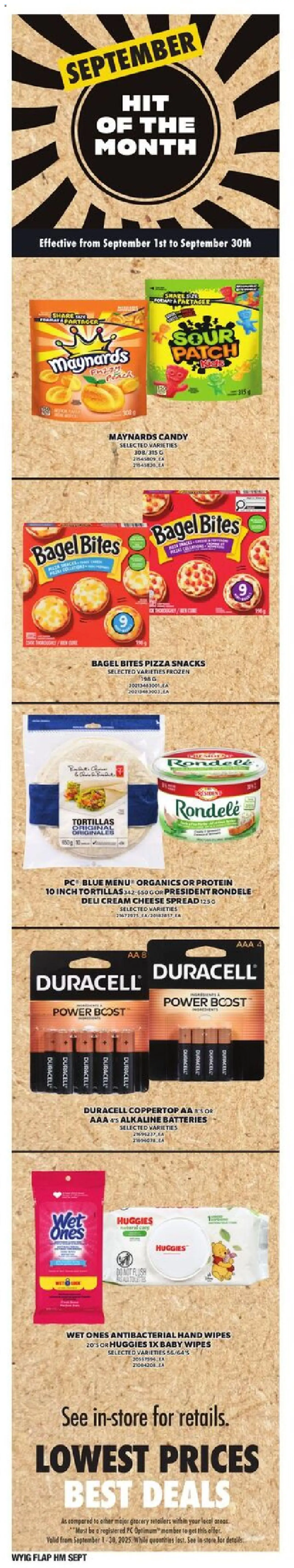 Loblaws flyer valid from 25.09.2025 | Page: 7 | Products: Cream, PC, Cheese, Pizza