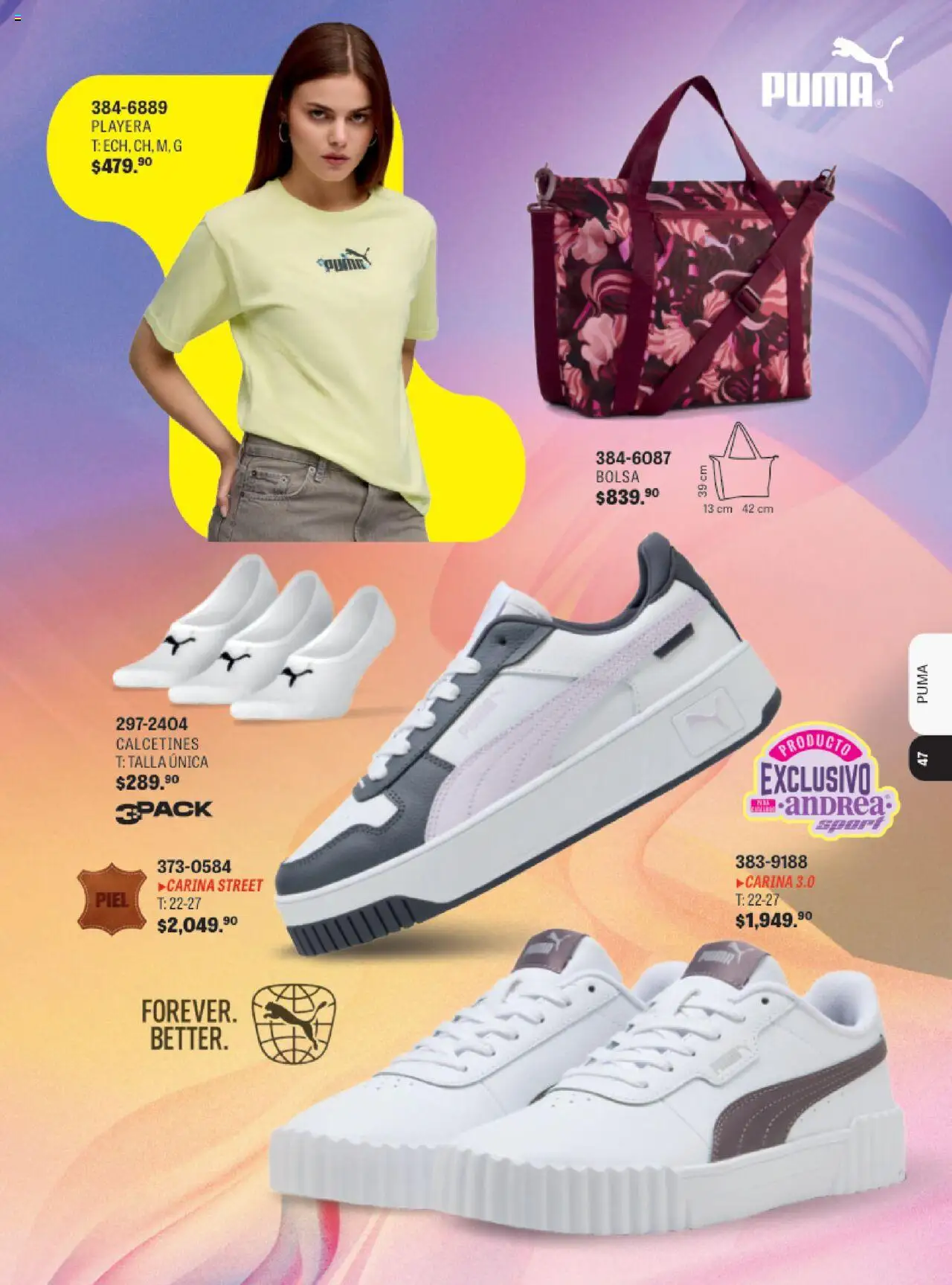 Nuevas ofertas de Andrea válidas en toda la República Mexicana desde el 13.08.2025. ¡Encuentra las mejores ofertas en Andrea - Catálogo Andrea Sport! | Página: 44 | Productos: Bolsa, Playera
