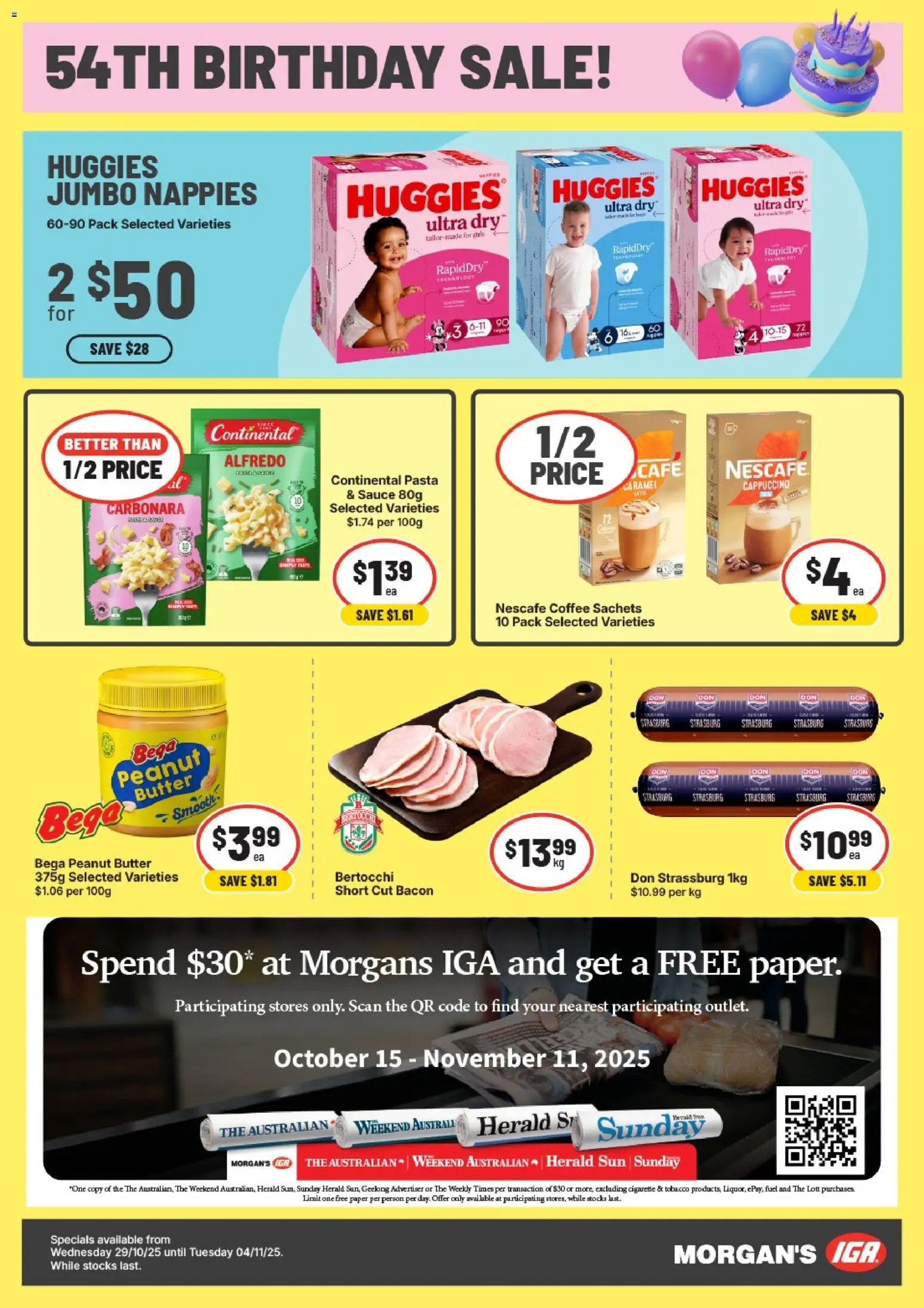 IGA catalogue - valid from 29.10.2025 | Page: 3 | Products: Butter, Coffee, Pasta, Nescafe