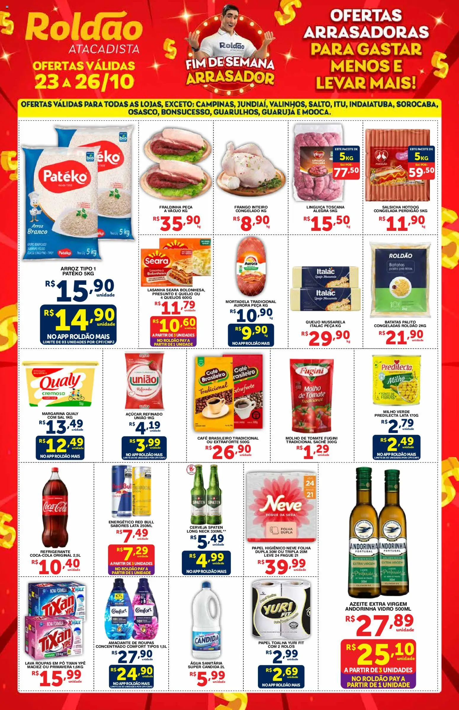 Roldão Folheto - válido de 23.10.2025 | Página: 1 | Produtos: Presunto, Cerveja, Açúcar, Margarina