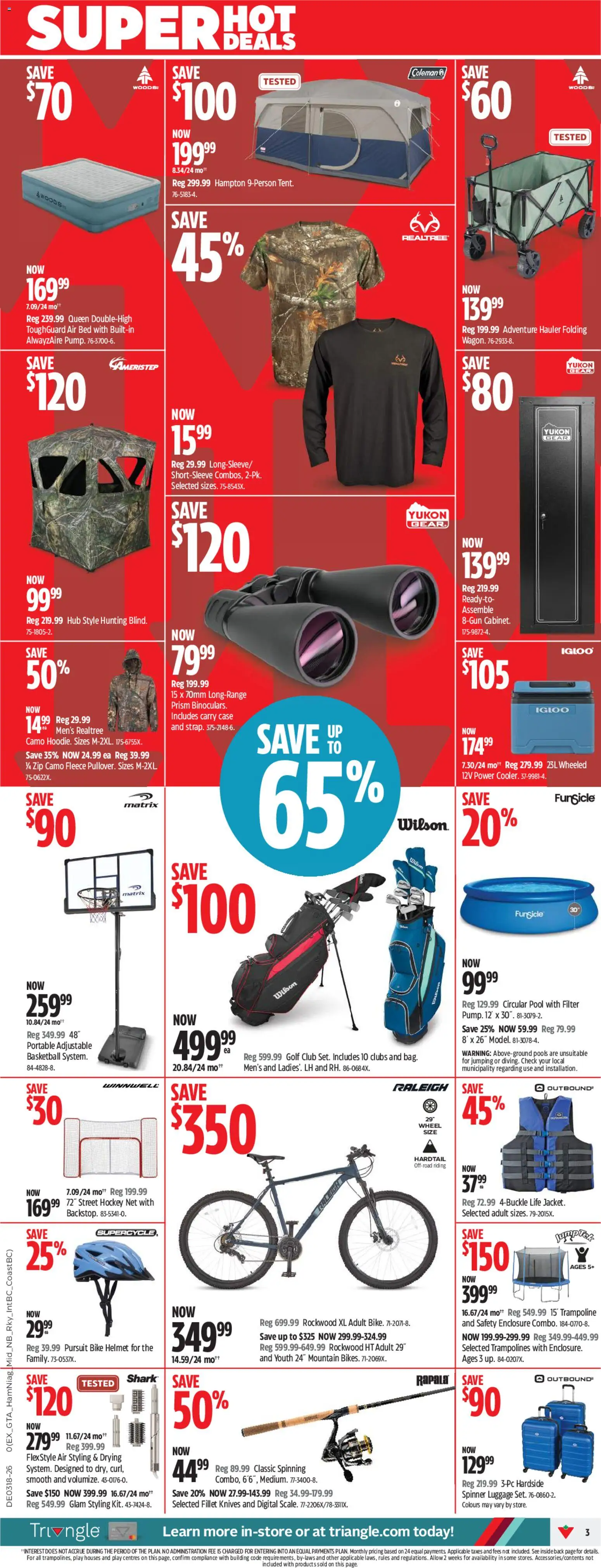 Canadian Tire flyer valid from 30.04.2026 | Page: 3 | Products: Luggage, Case, Bed