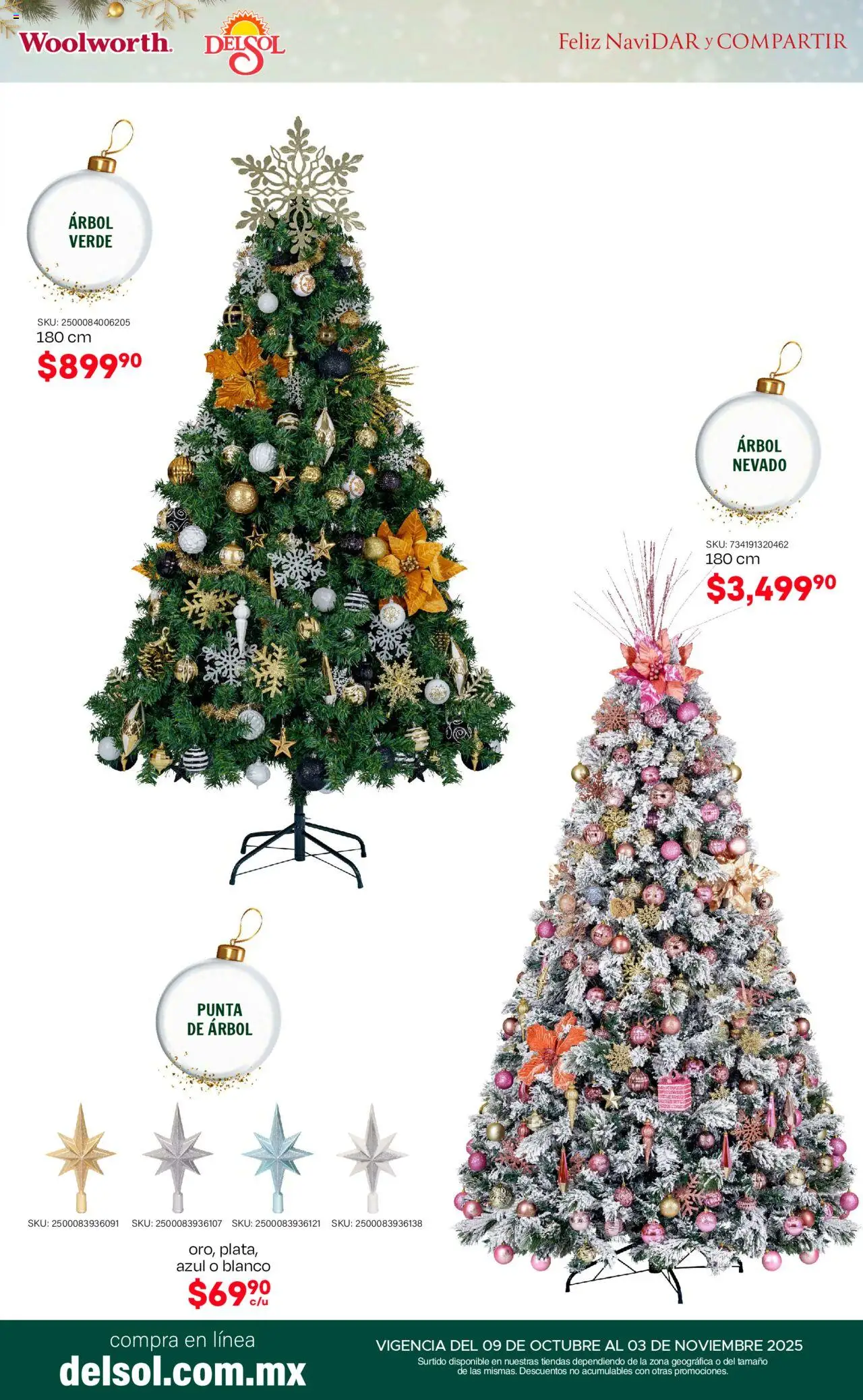Nuevas ofertas de Del Sol y Woolworth válidas en toda la República Mexicana desde el 09.10.2025. ¡Encuentra las mejores ofertas en Del Sol y Woolworth - Catálogo Feliz NaviDar y Compartir ! | Página: 3