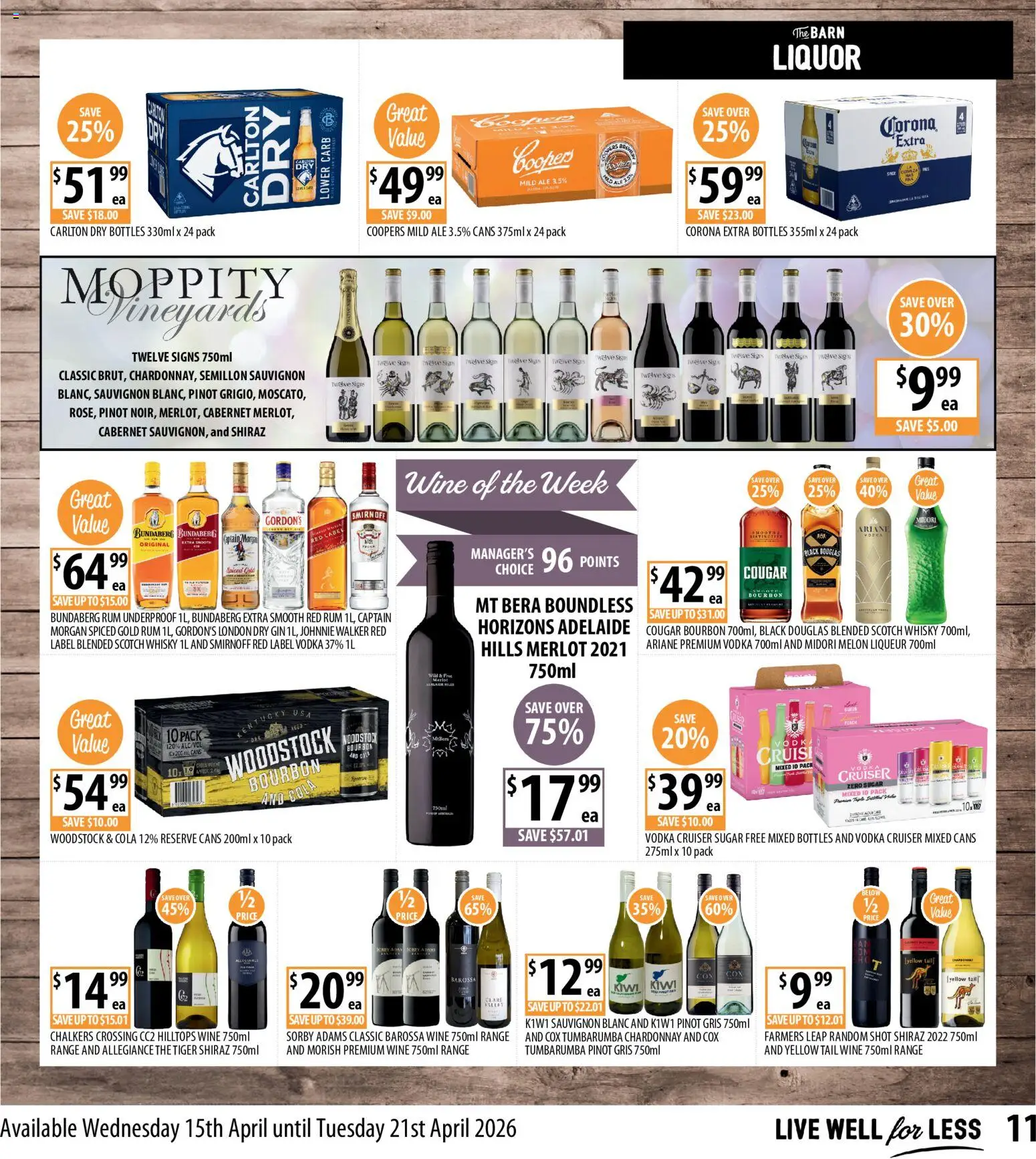 Supabarn catalogue - valid from 15.04.2026 | Page: 11 | Products: Wine, Melon, Bourbon, Sugar