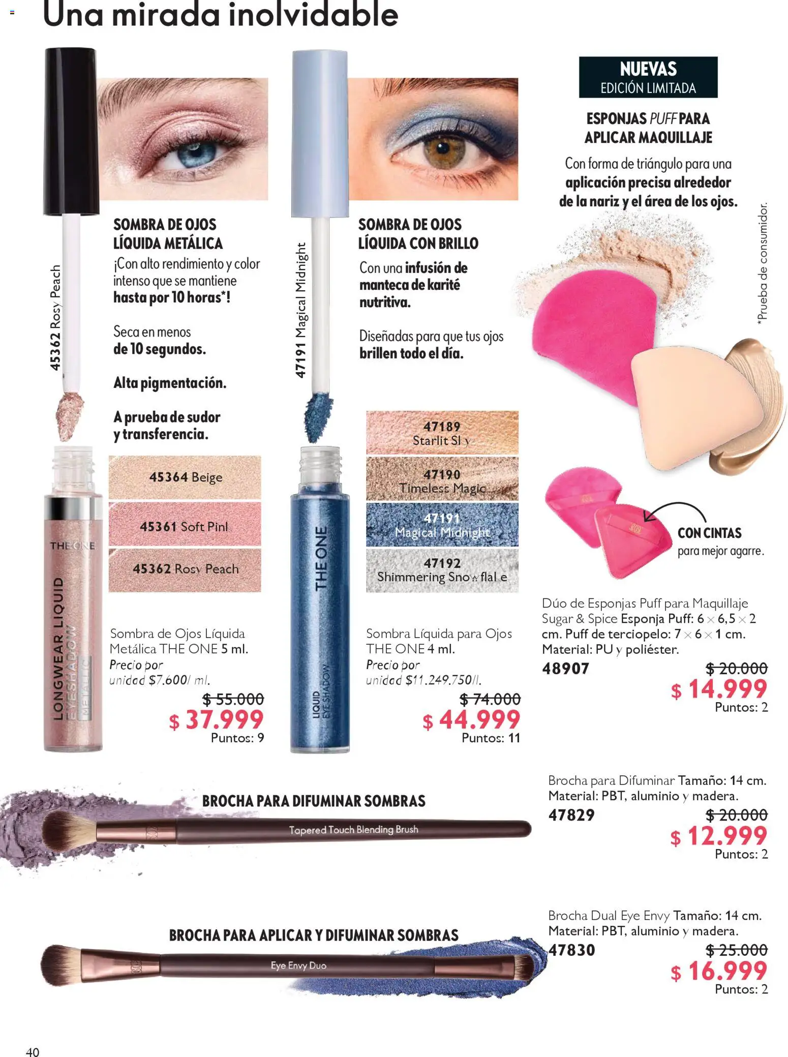 Oriflame revista - valida desde el 14.02.2026 | Página: 40 | Productos: Brillo, Brocha, Sombra, Manteca
