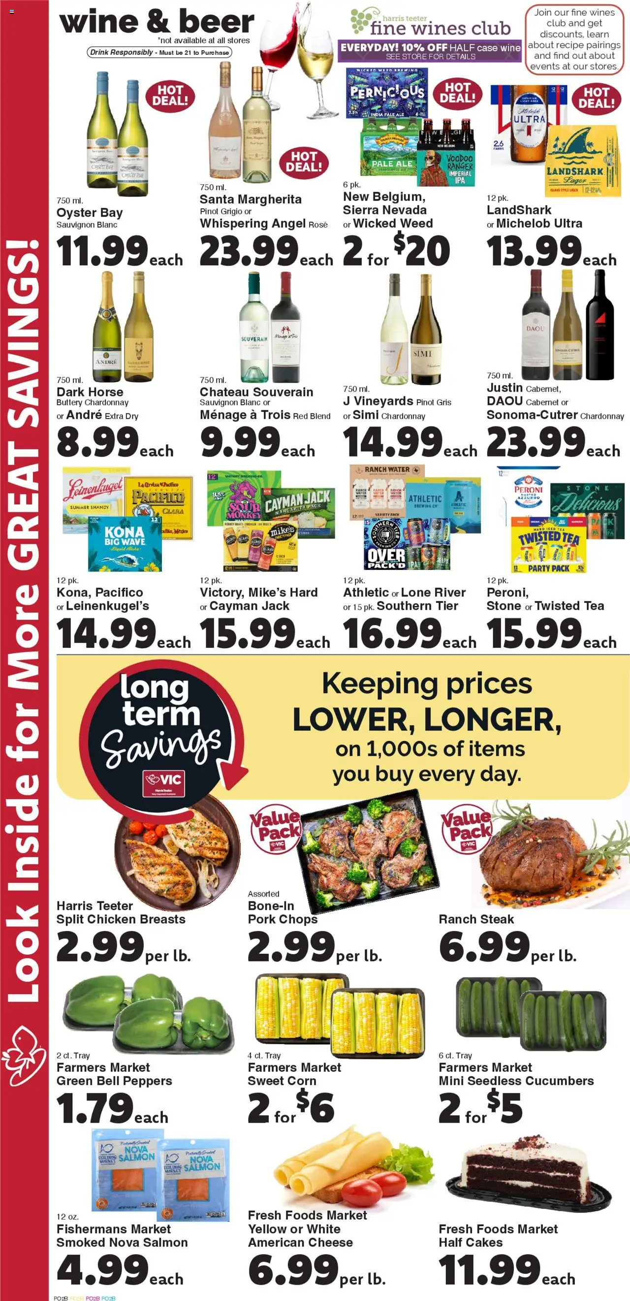 Harris Teeter Weekly Ad - valid from 10.09.2025 | Page: 8 | Products: Cheese, Wine, Beer, Pork