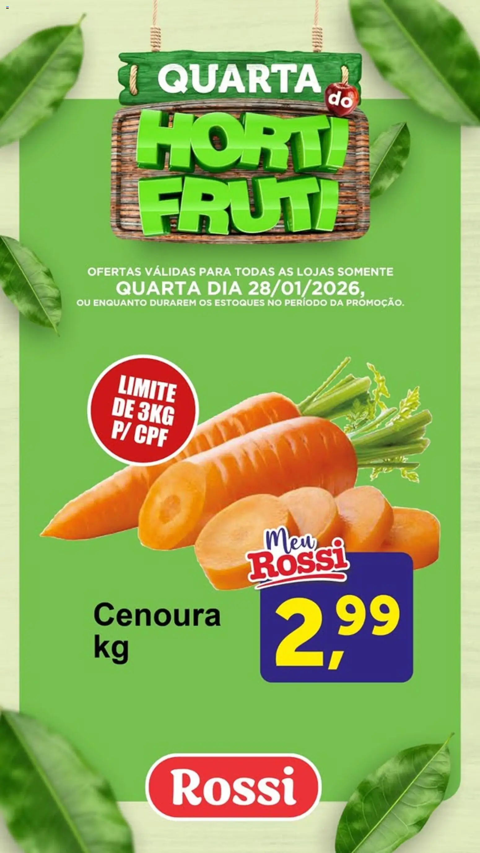 Rossi Supermercados Folheto - válido de 28.01.2026 | Página: 2 | Produtos: Cenoura