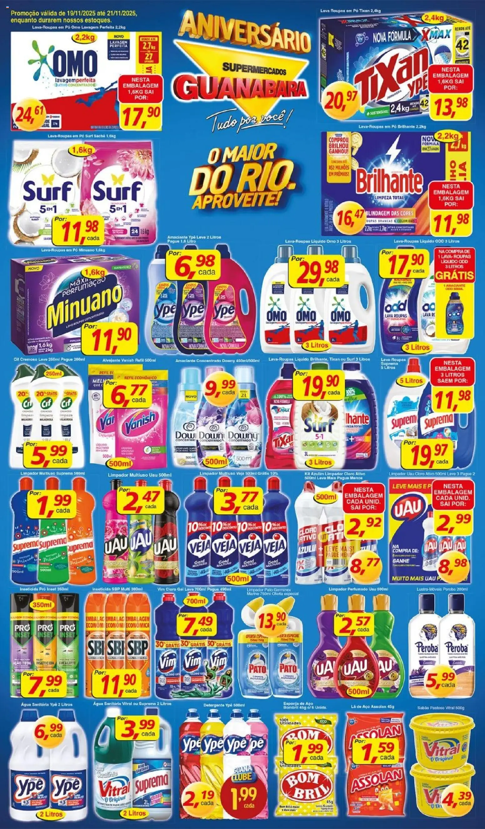 Supermercados Guanabara Folheto - válido de 19.11.2025 | Página: 10 | Produtos: Pó, Alvejante, Limpador multiuso, Roupas