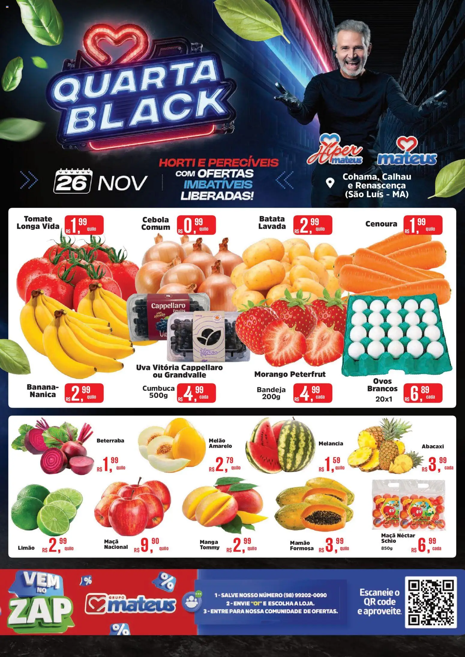 Mateus Folheto - válido de 26.11.2025 | Página: 1 | Produtos: Melancia, Beterraba, Cebola, Mamão