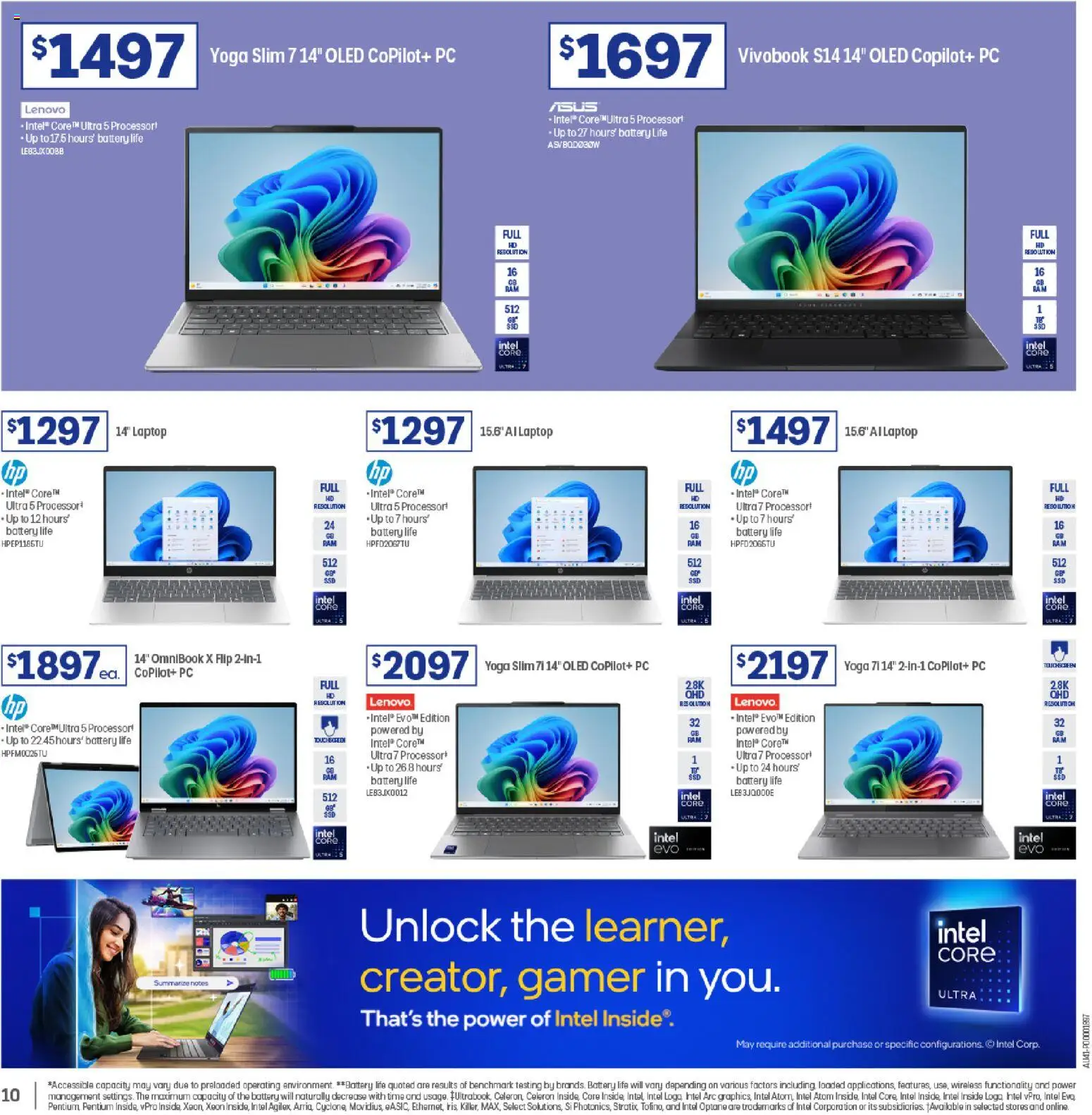 Officeworks catalogue - valid from 31.03.2026 | Page: 10 | Products: Battery, Pc, Laptop