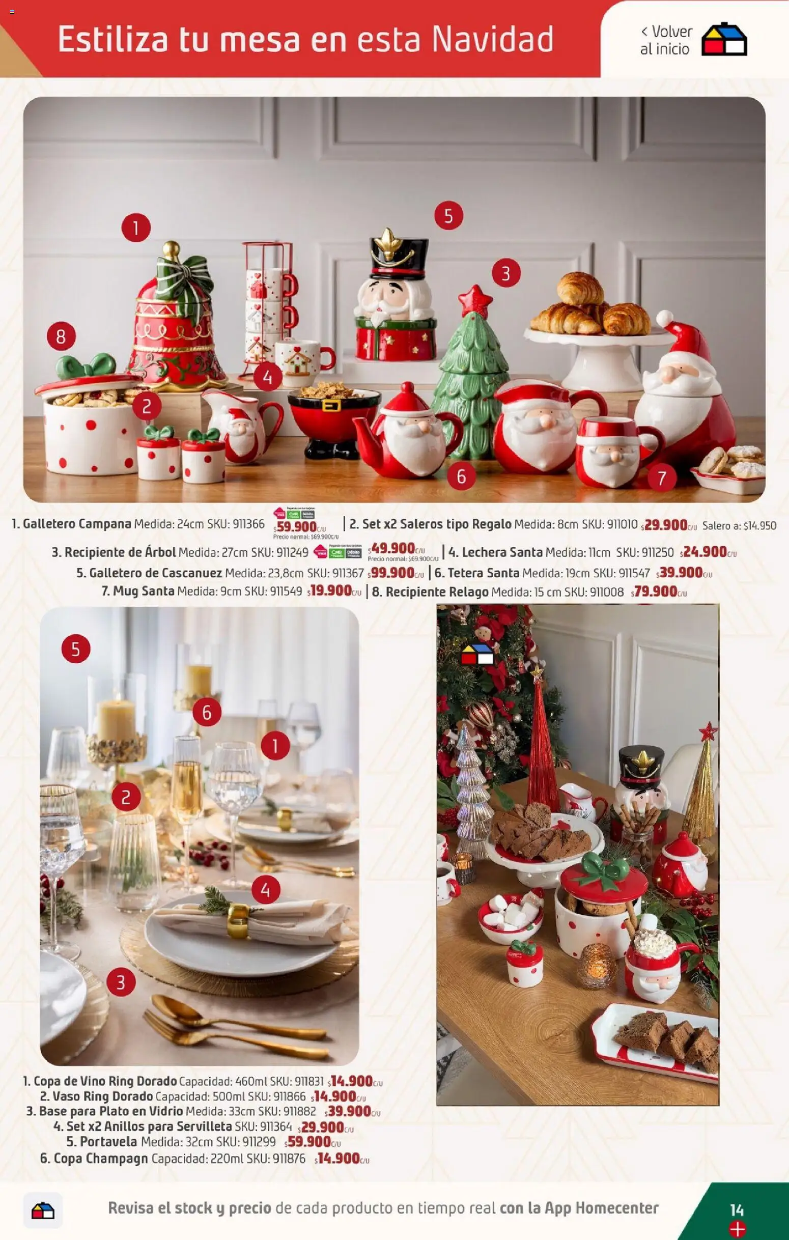 Homecenter revista - valida desde el 14.10.2025 | Página: 14 | Productos: Mesa, Tetera, Vino