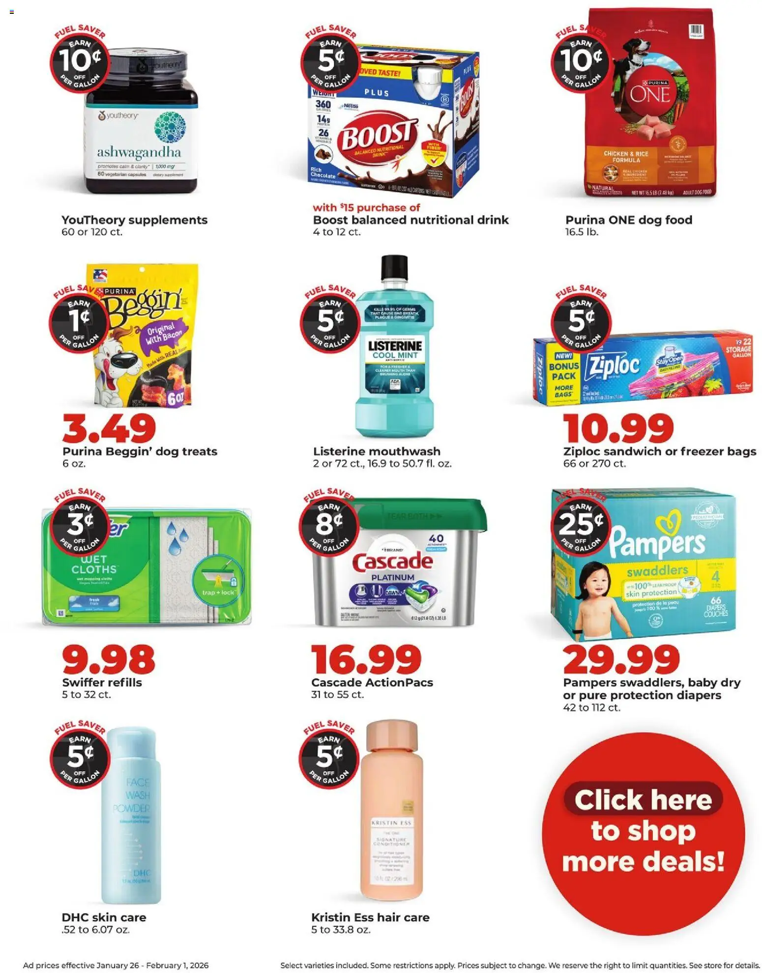 HyVee Weekly Ad - valid from 26.01.2026 | Page: 8 | Products: Dog Treats, Powder, Mouthwash, Freezer