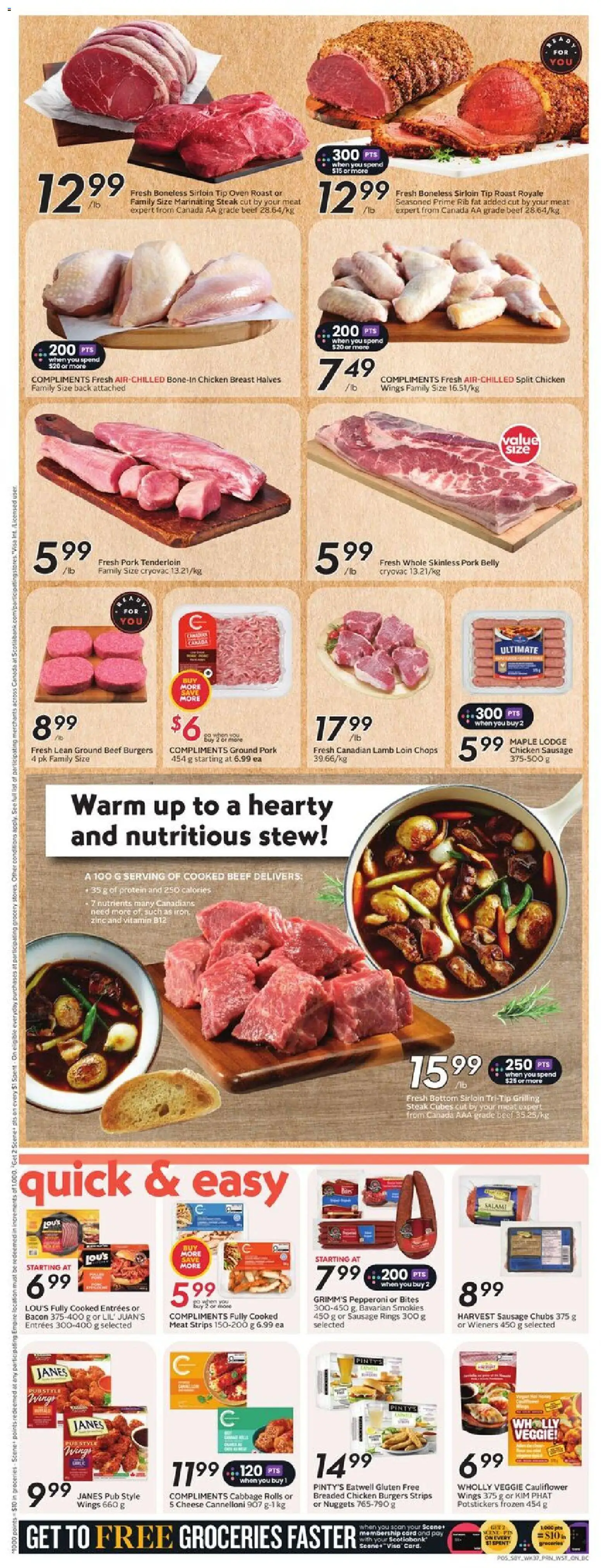 Safeway flyer valid from 08.01.2026 | Page: 8 | Products: Oven, Cheese, Chicken, Pork
