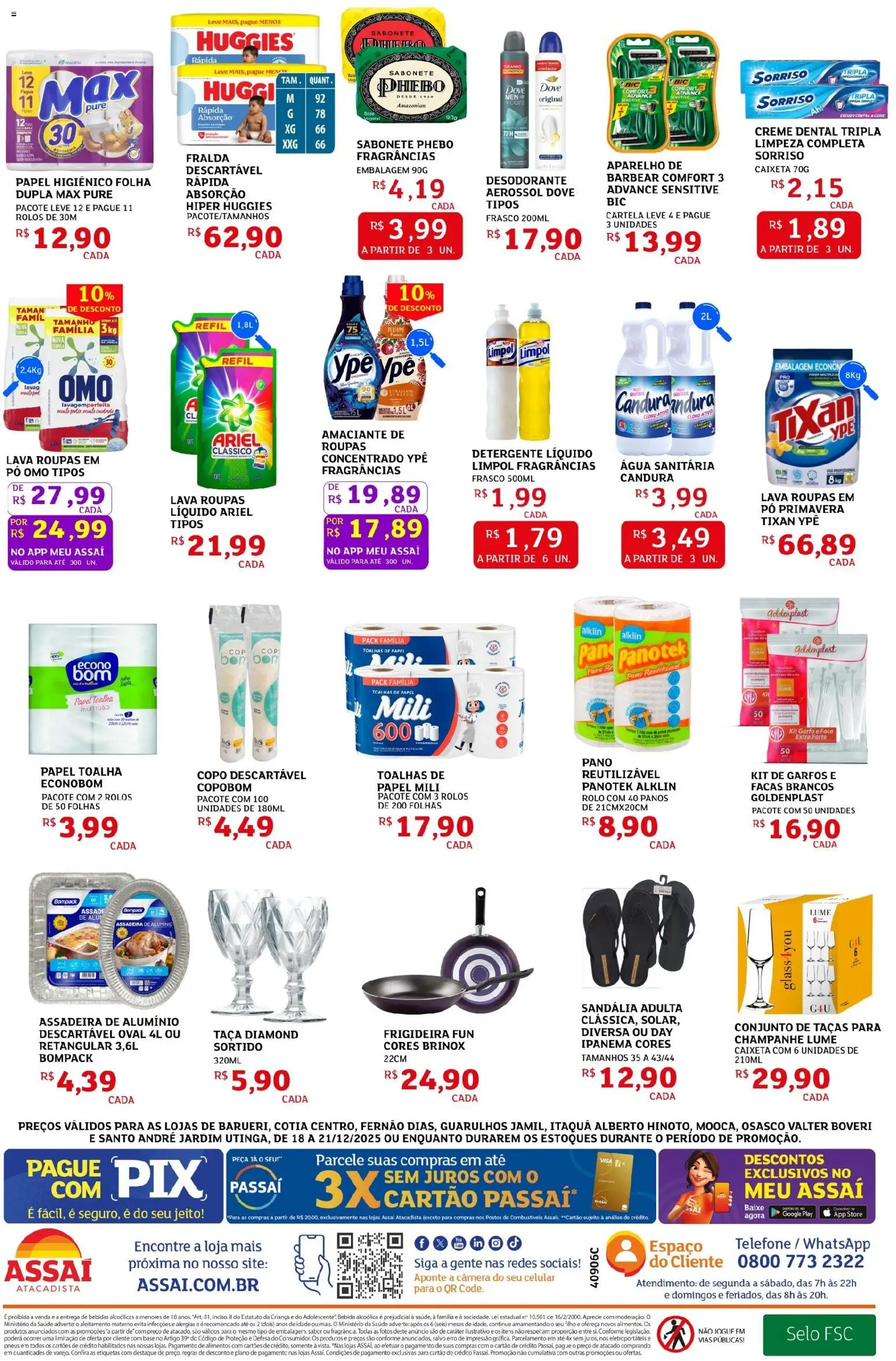 Assaí Atacadista Folheto - válido de 18.12.2025 | Página: 4 | Produtos: Papel toalha, Frigideira, Taças, Pneus