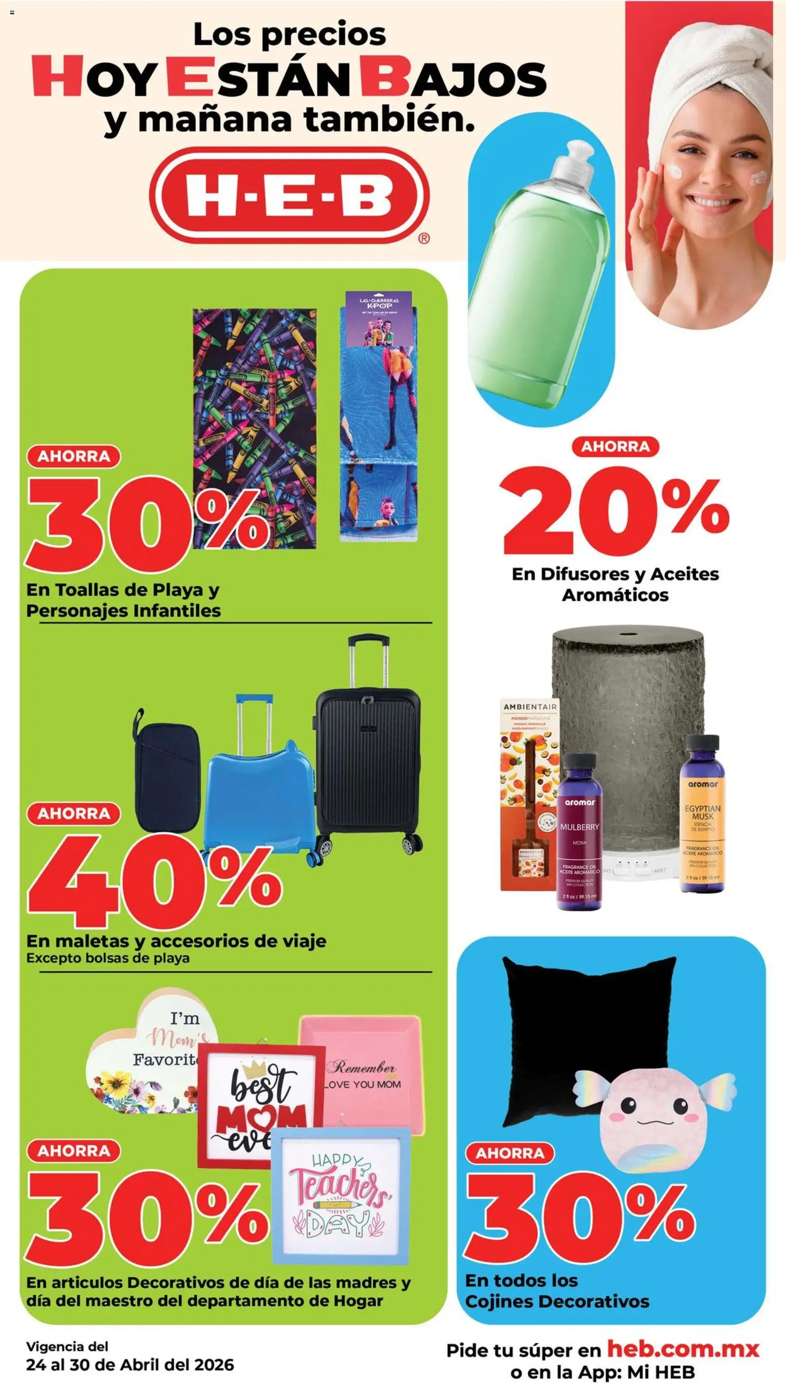 Nuevas ofertas de H-E-B válidas en toda la República Mexicana desde el 24.04.2026. ¡Encuentra las mejores ofertas en H-E-B folleto! | Página: 18 | Productos: Aceite, Toallas